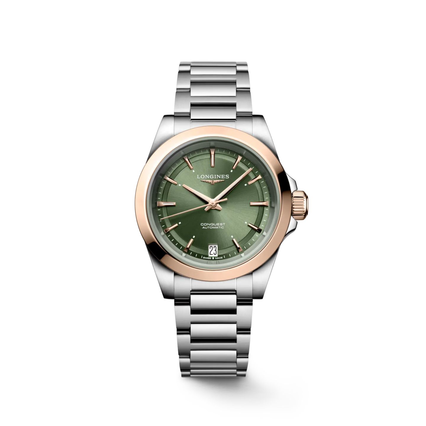 Longines Conquest L3.430.5.02.6 (2025) - Green dial 34 mm Gold/Steel case (1/1)