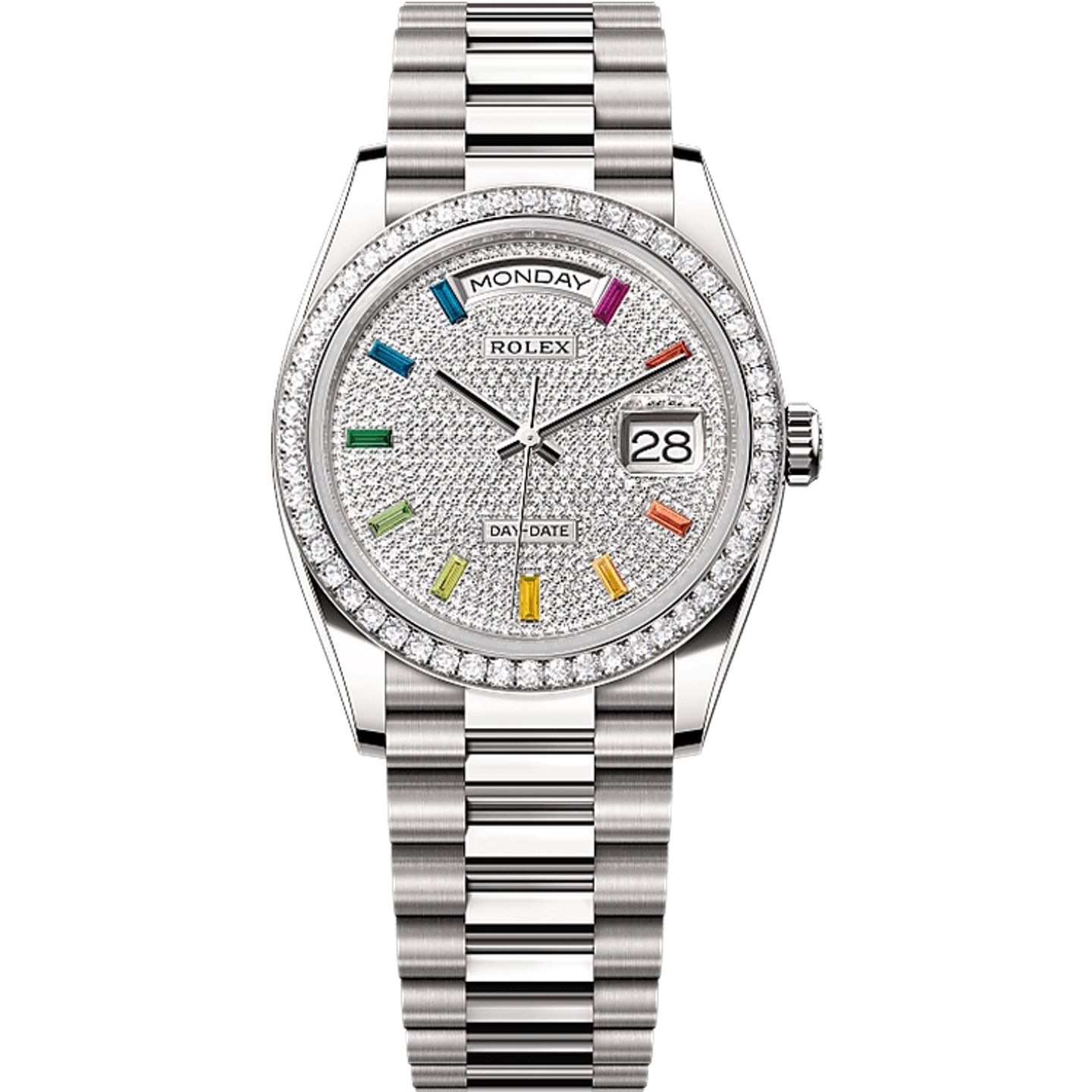 Rolex Day-Date 36 128349RBR (2025) - Diamant wijzerplaat 36mm Witgoud (1/1)