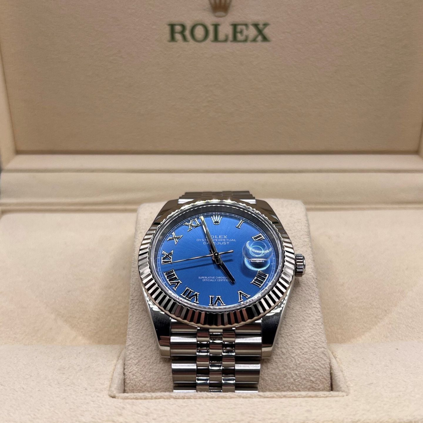 Rolex Datejust II 116334 (2019) - Blue dial 41 mm Steel case (4/6)