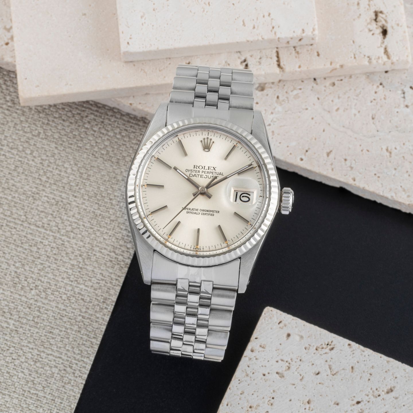 Rolex Datejust 36 16014 (1981) - Zilver wijzerplaat 36mm Staal (1/8)