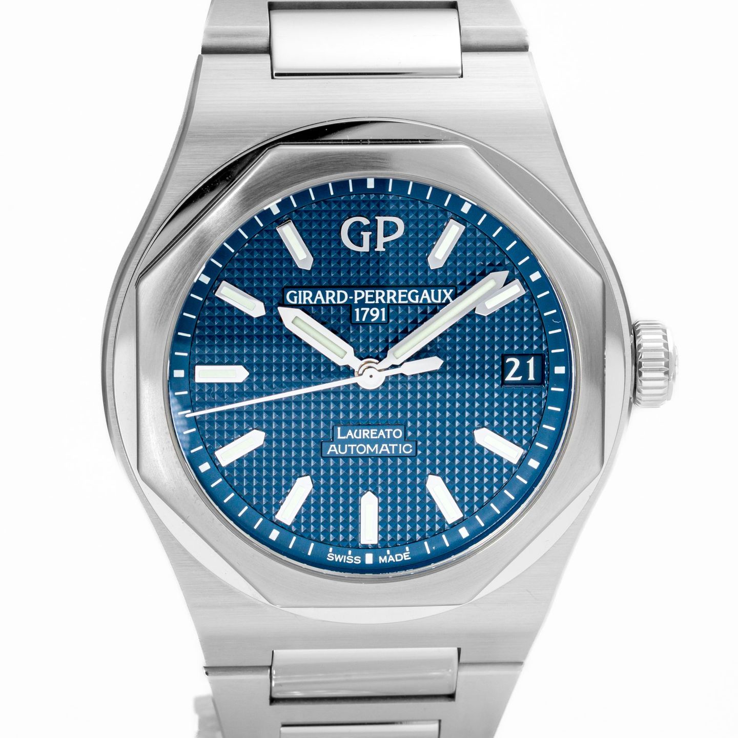 Girard-Perregaux Laureato 81010-11-431-11A (2023) - Blue dial 43 mm Steel case (1/5)