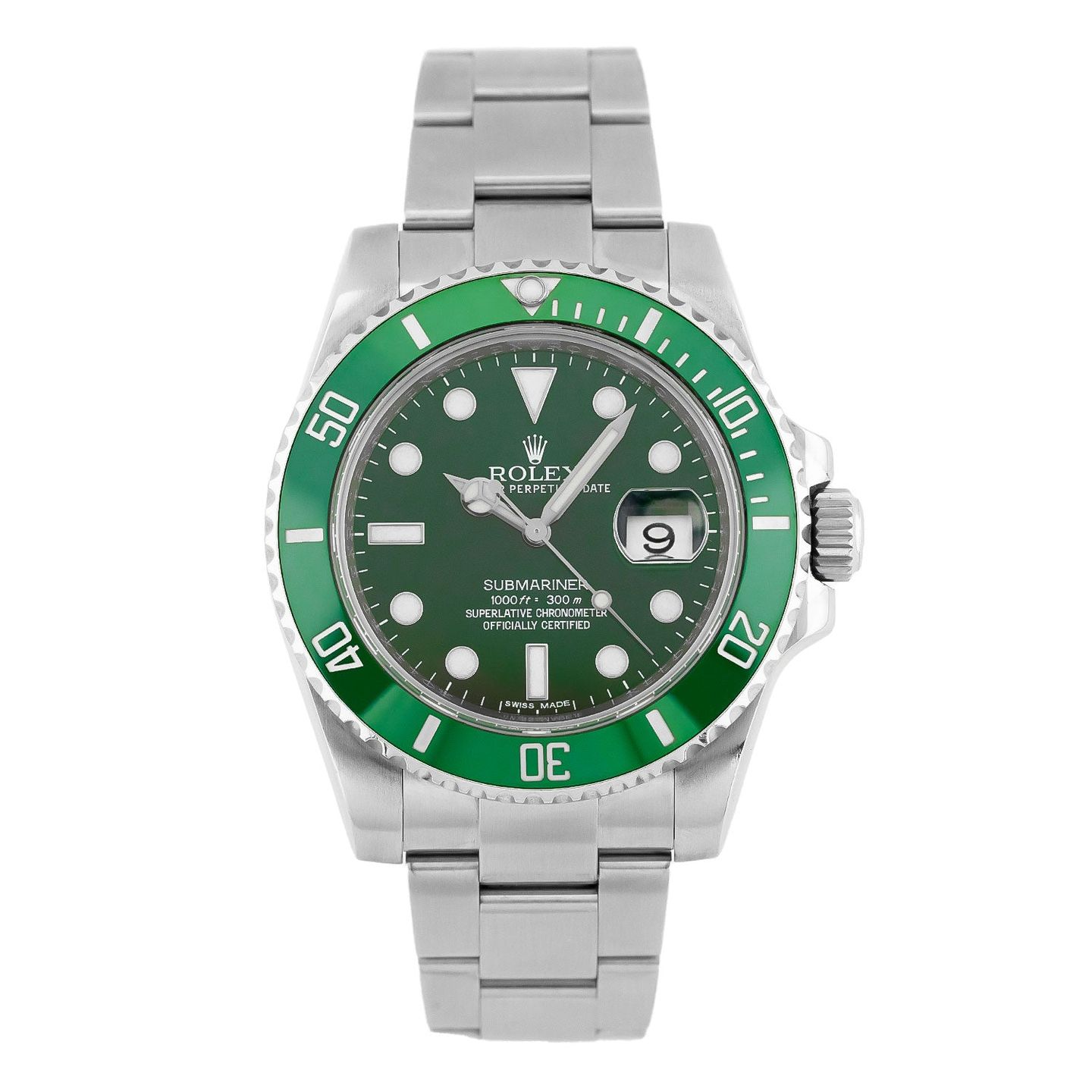 Rolex Submariner Date 116610LV (2011) - Groen wijzerplaat 40mm Staal (1/5)