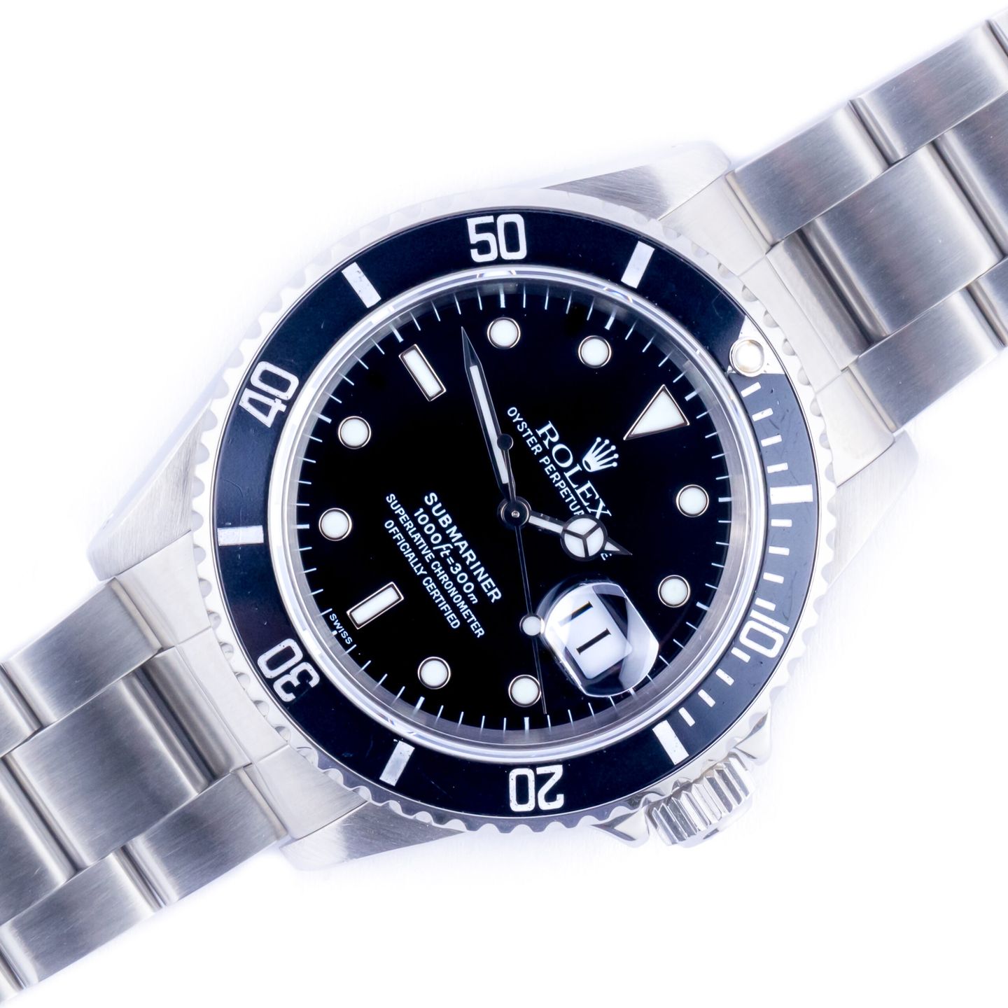 Rolex Submariner Date 16610 (1998) - Zwart wijzerplaat 40mm Staal (1/8)