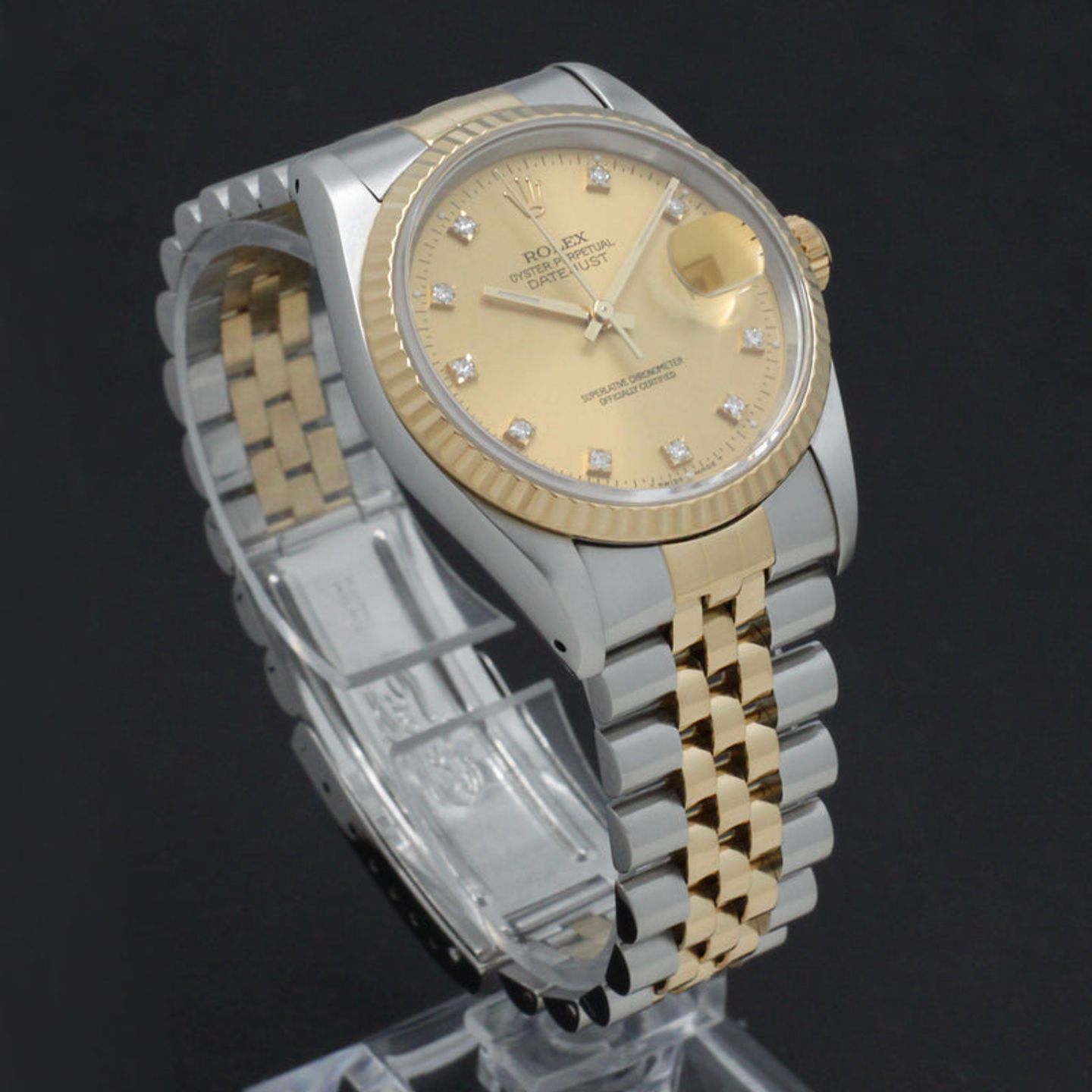Rolex Datejust 36 16233 (1994) - Gold dial 36 mm Gold/Steel case (6/7)