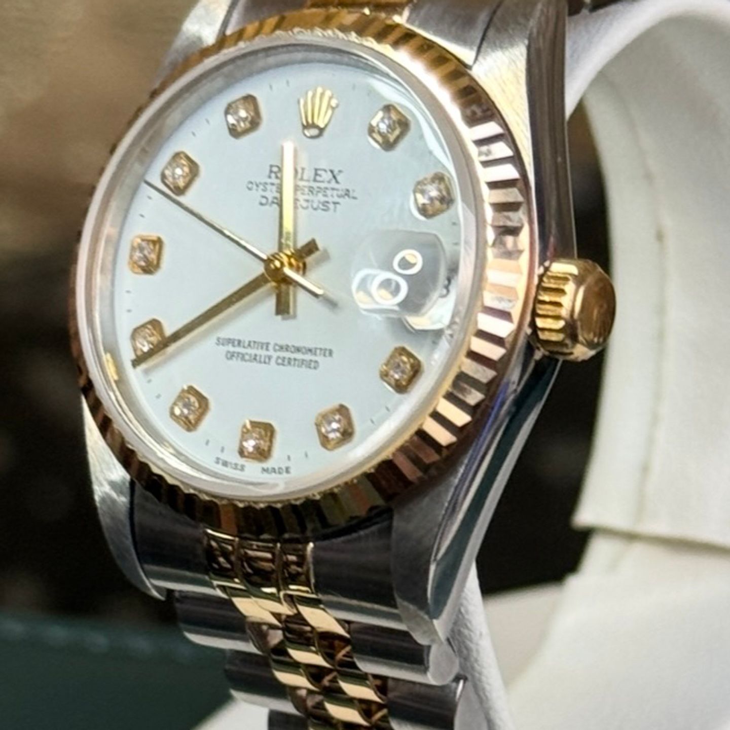 Rolex Datejust 31 68273 (1993) - White dial 31 mm Gold/Steel case (5/8)