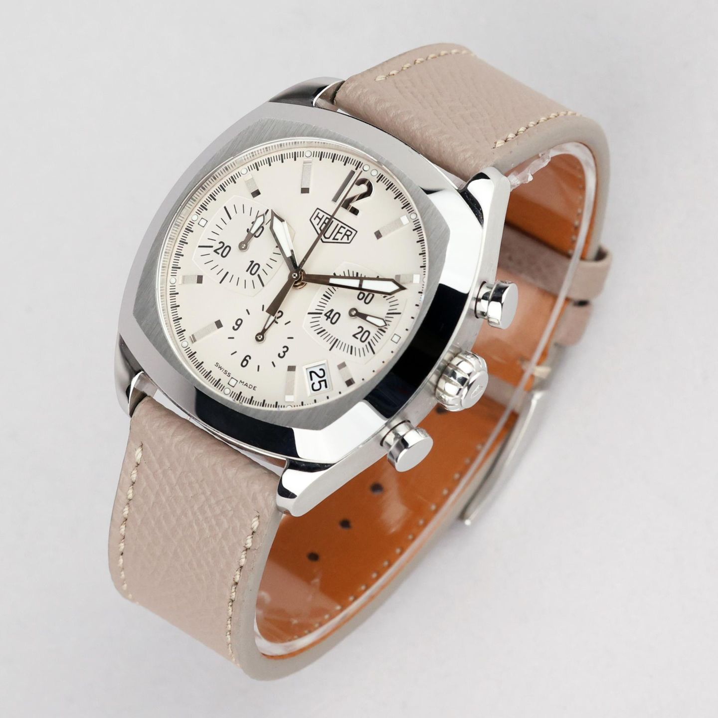 TAG Heuer Monza CR2111 (Onbekend (willekeurig serienummer)) - Wit wijzerplaat 38mm Staal (4/8)