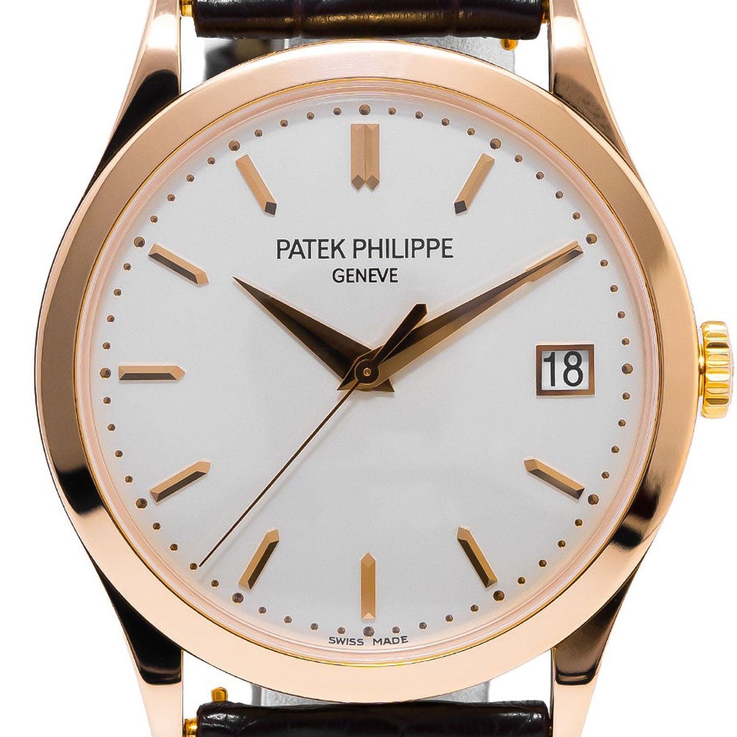 Patek Philippe Calatrava 5296R-010 (2013) - Zilver wijzerplaat 38mm Roségoud (2/7)