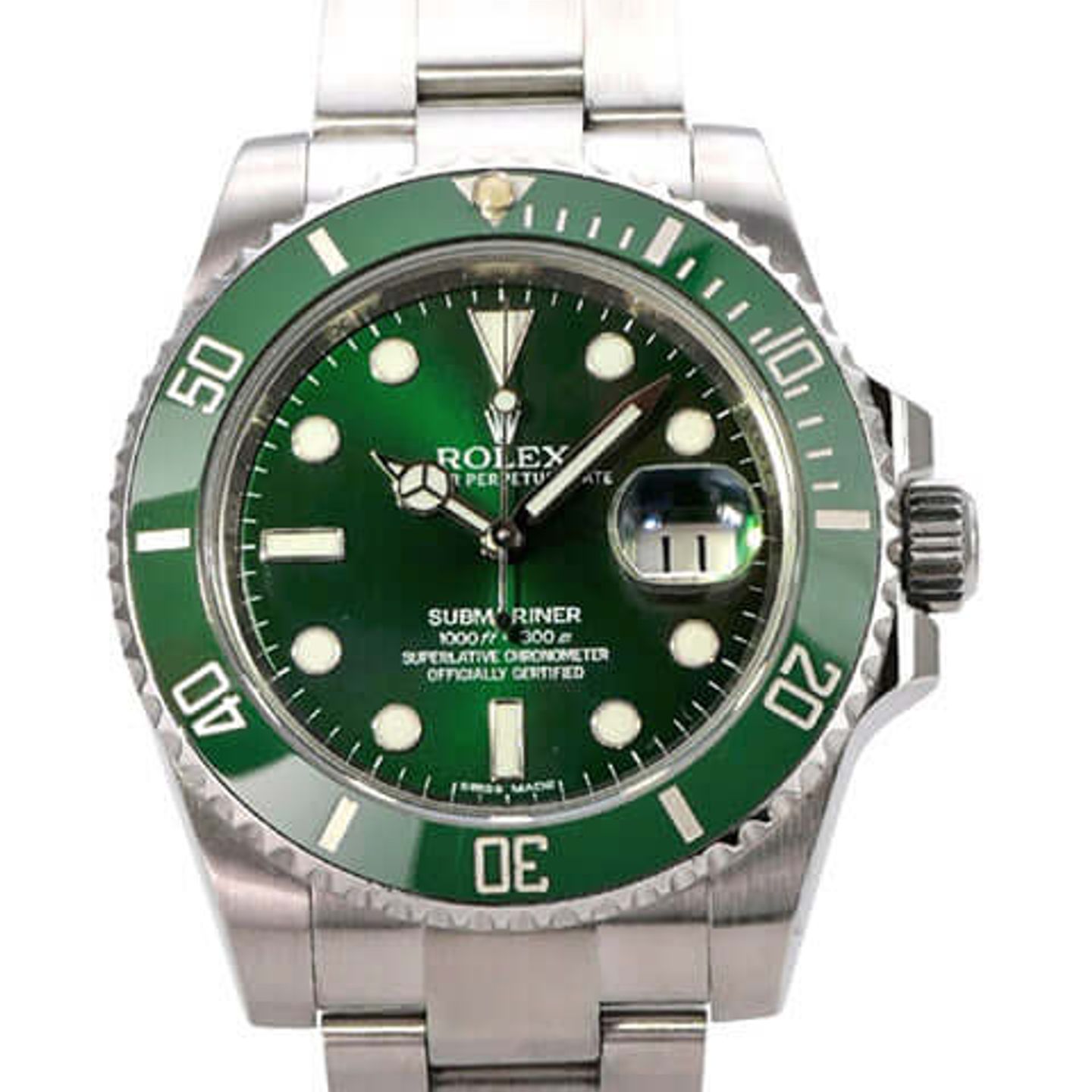 Rolex Submariner Date 116610LV (2015) - Groen wijzerplaat 40mm Staal (1/8)