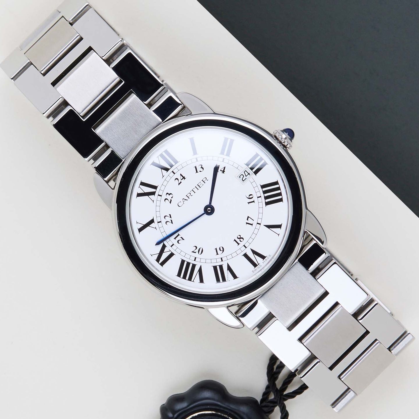 Cartier Ronde Solo de Cartier W6701005 (2014) - Zilver wijzerplaat 36mm Staal (1/8)