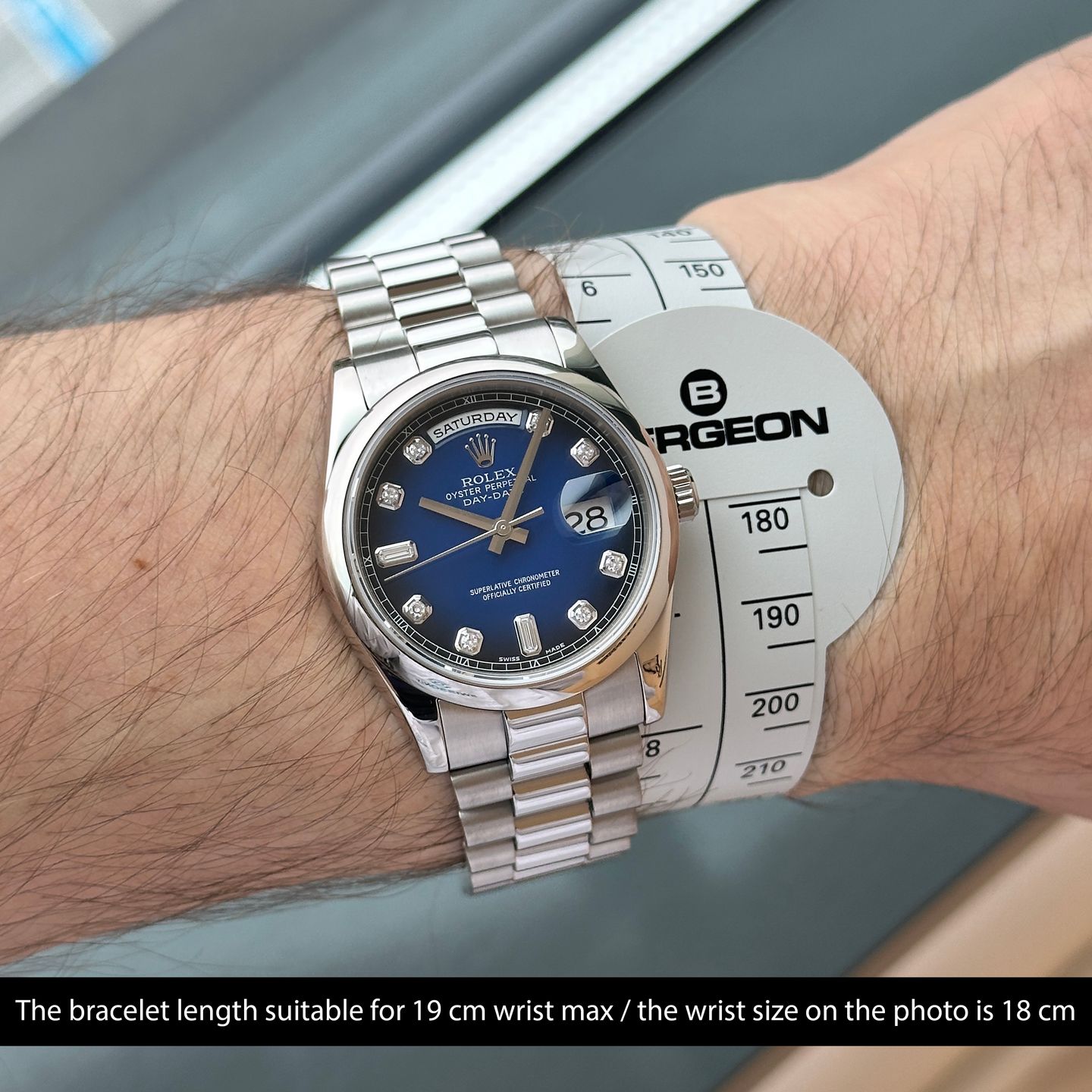 Rolex Day-Date 36 118209 (2006) - Blue dial 36 mm White Gold case (2/8)