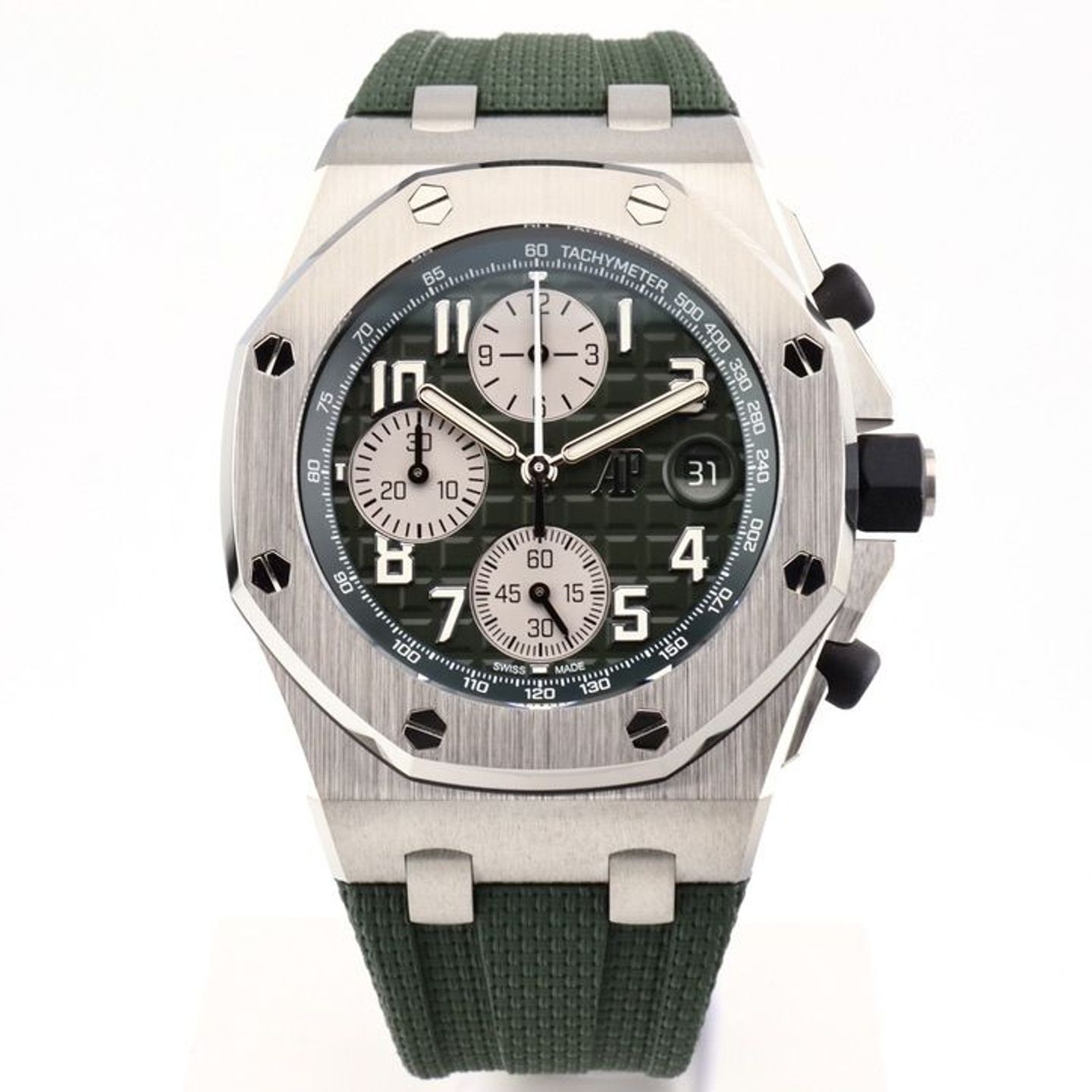 Audemars Piguet Royal Oak Offshore 26238TI.OO.A056CA.01 (2023) - Green dial 42 mm Titanium case (1/1)