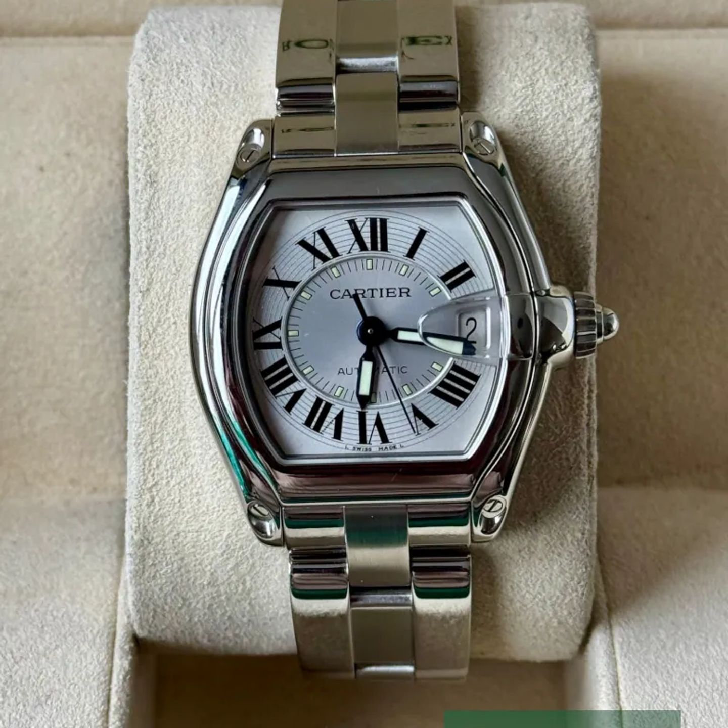 Cartier Roadster W62000V3 (2010) - Zilver wijzerplaat 38mm Staal (2/7)
