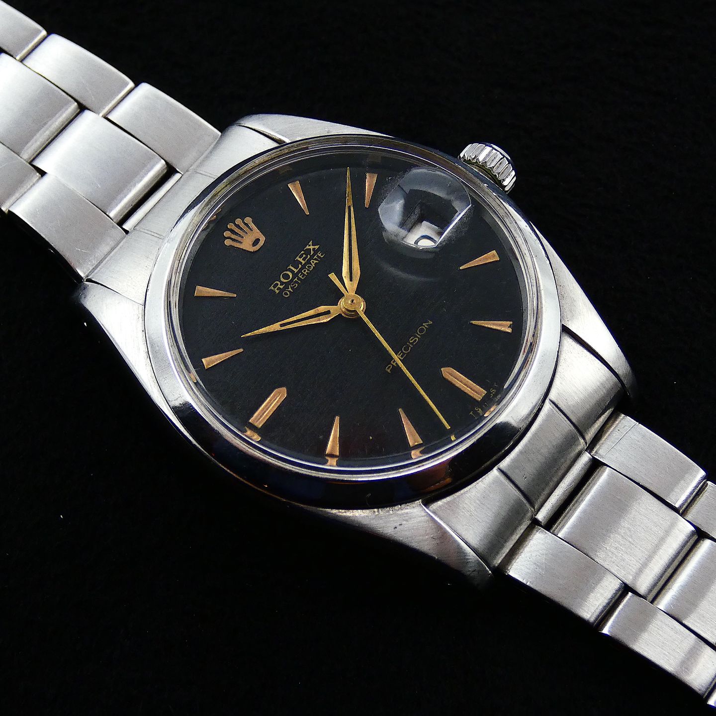 Rolex Oyster Precision 6494 (1960) - Black dial 34 mm Steel case (3/4)
