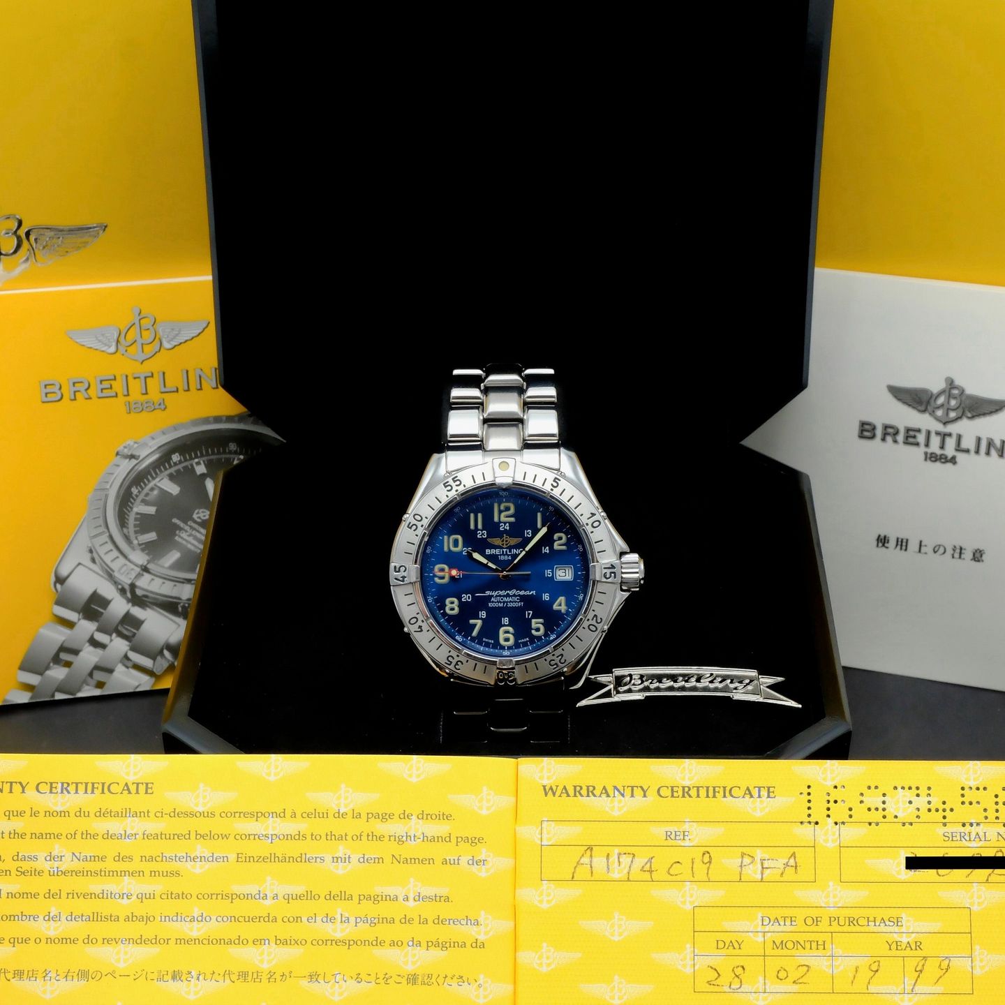 Breitling Superocean A17040 (1999) - Blauw wijzerplaat 41mm Staal (3/8)