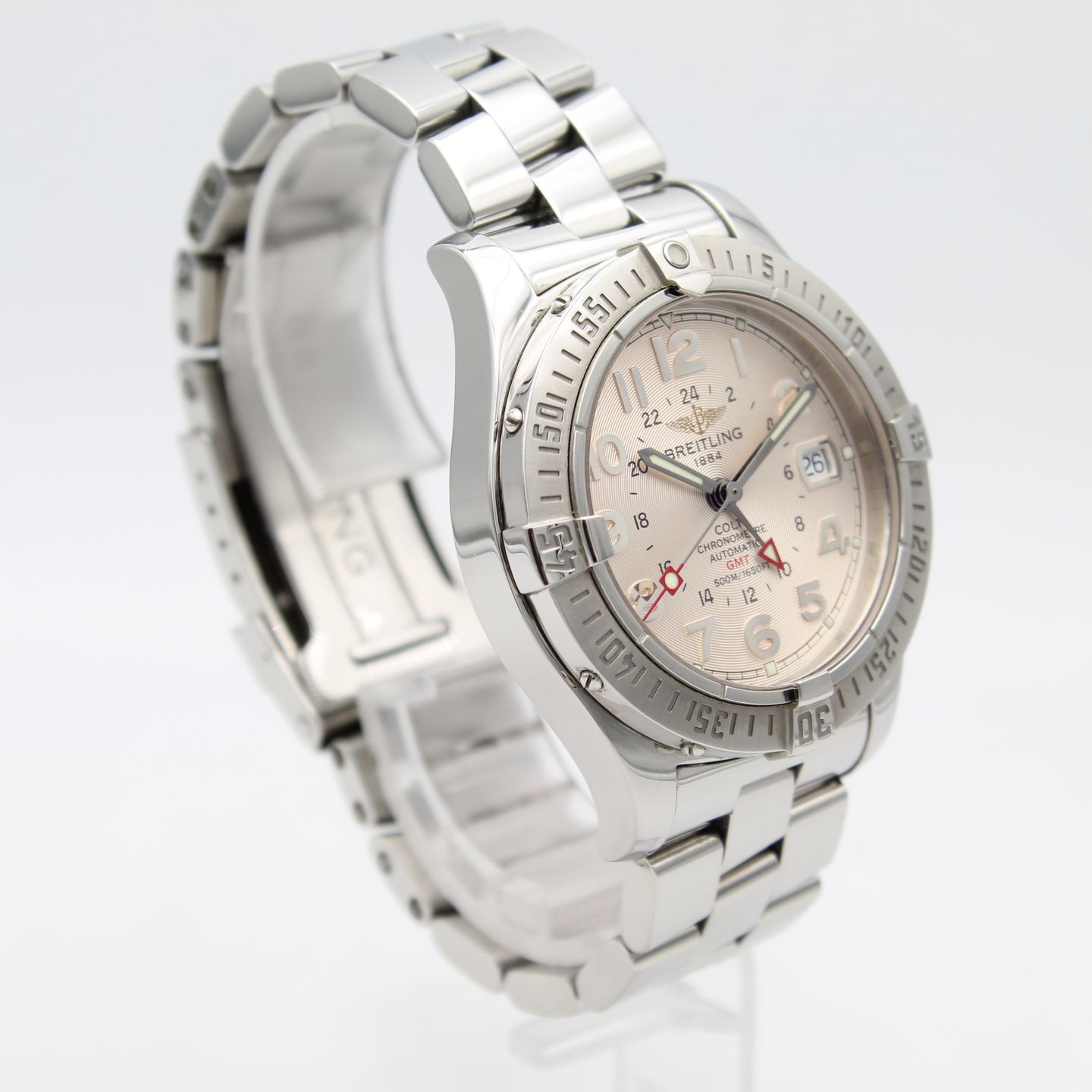 Breitling Colt GMT A32350 (Onbekend (willekeurig serienummer)) - Zilver wijzerplaat 40mm Staal (2/8)