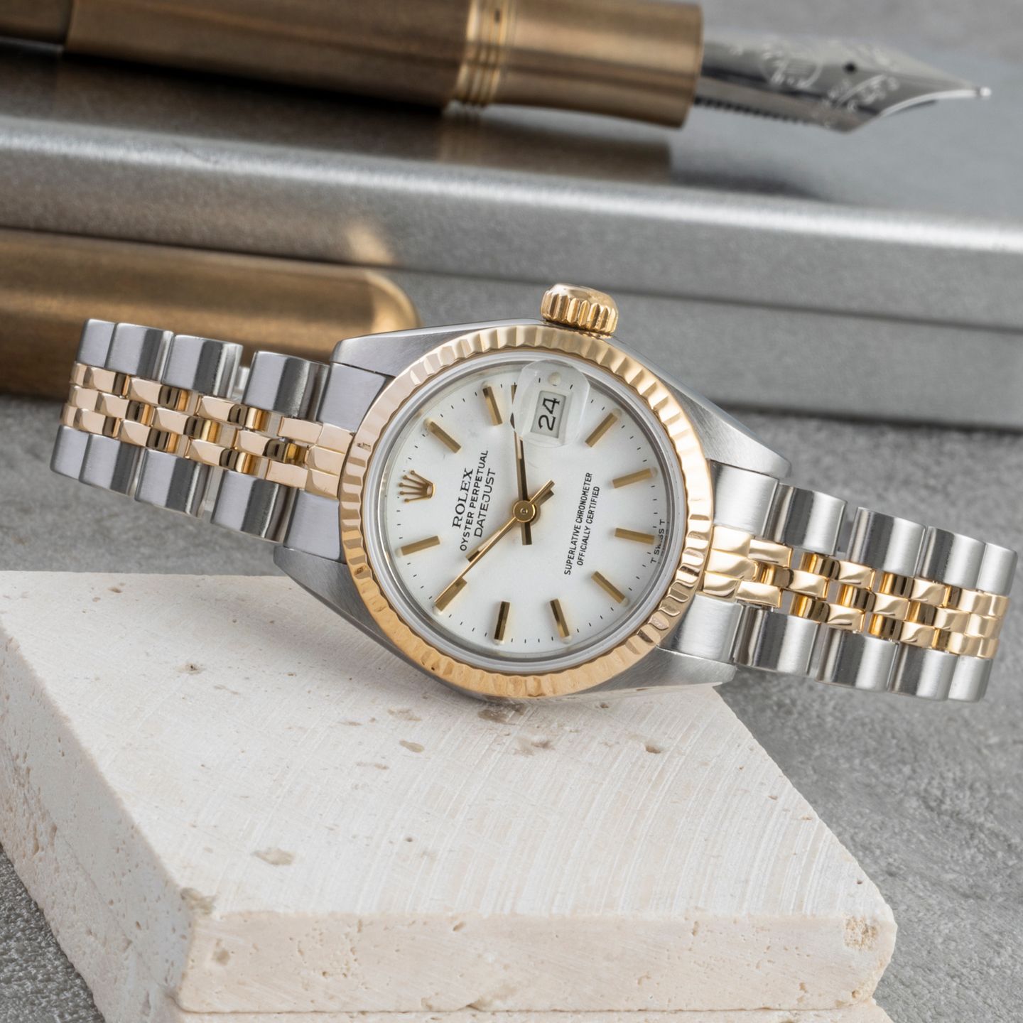 Rolex Lady-Datejust 69173 (1986) - Wit wijzerplaat 26mm Goud/Staal (2/8)