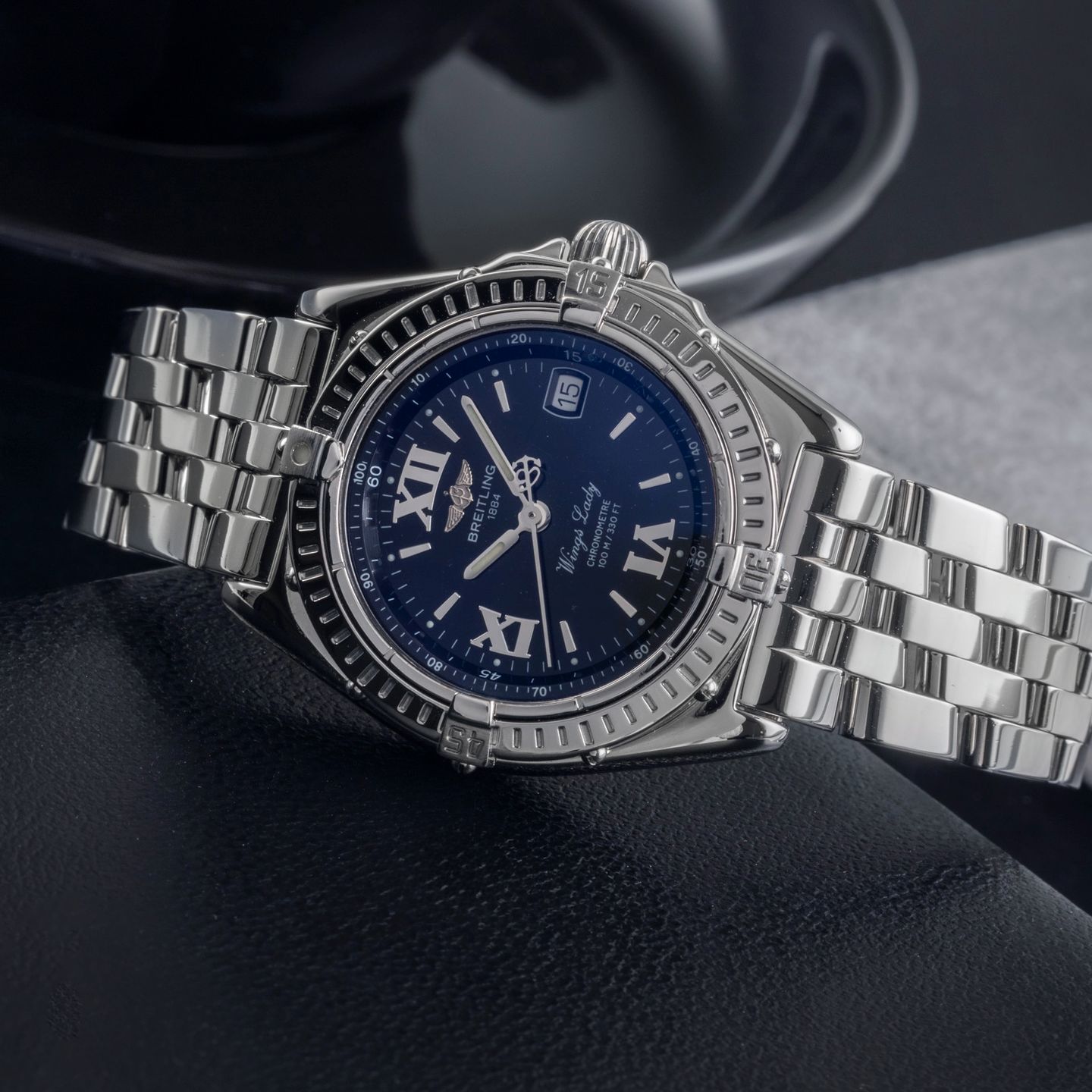 Breitling Wings Lady A67350 (Unknown (random serial)) - Black dial 31 mm Steel case (2/8)