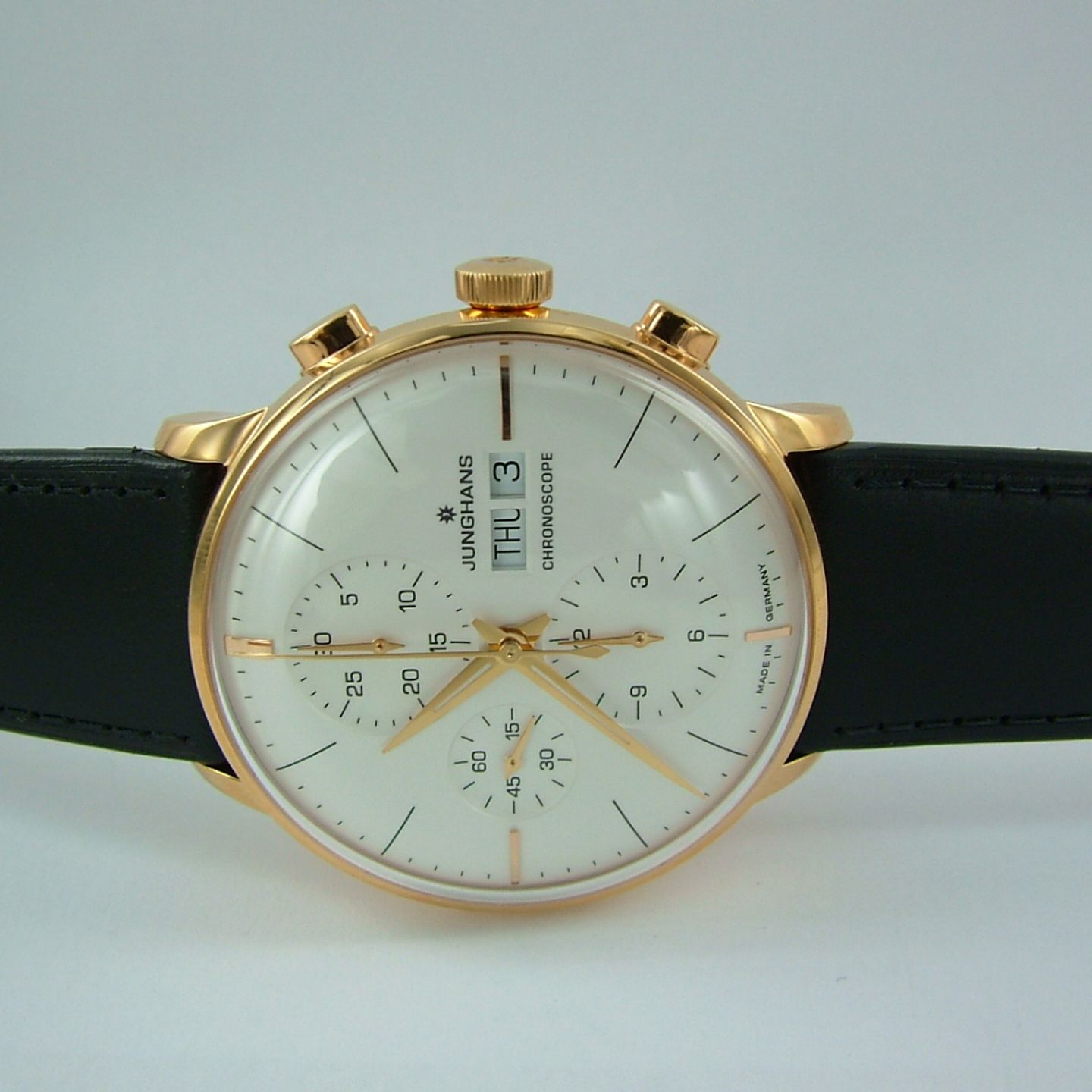 Junghans Meister Chronoscope - (2022) - Wit wijzerplaat 41mm Goud/Staal (2/7)