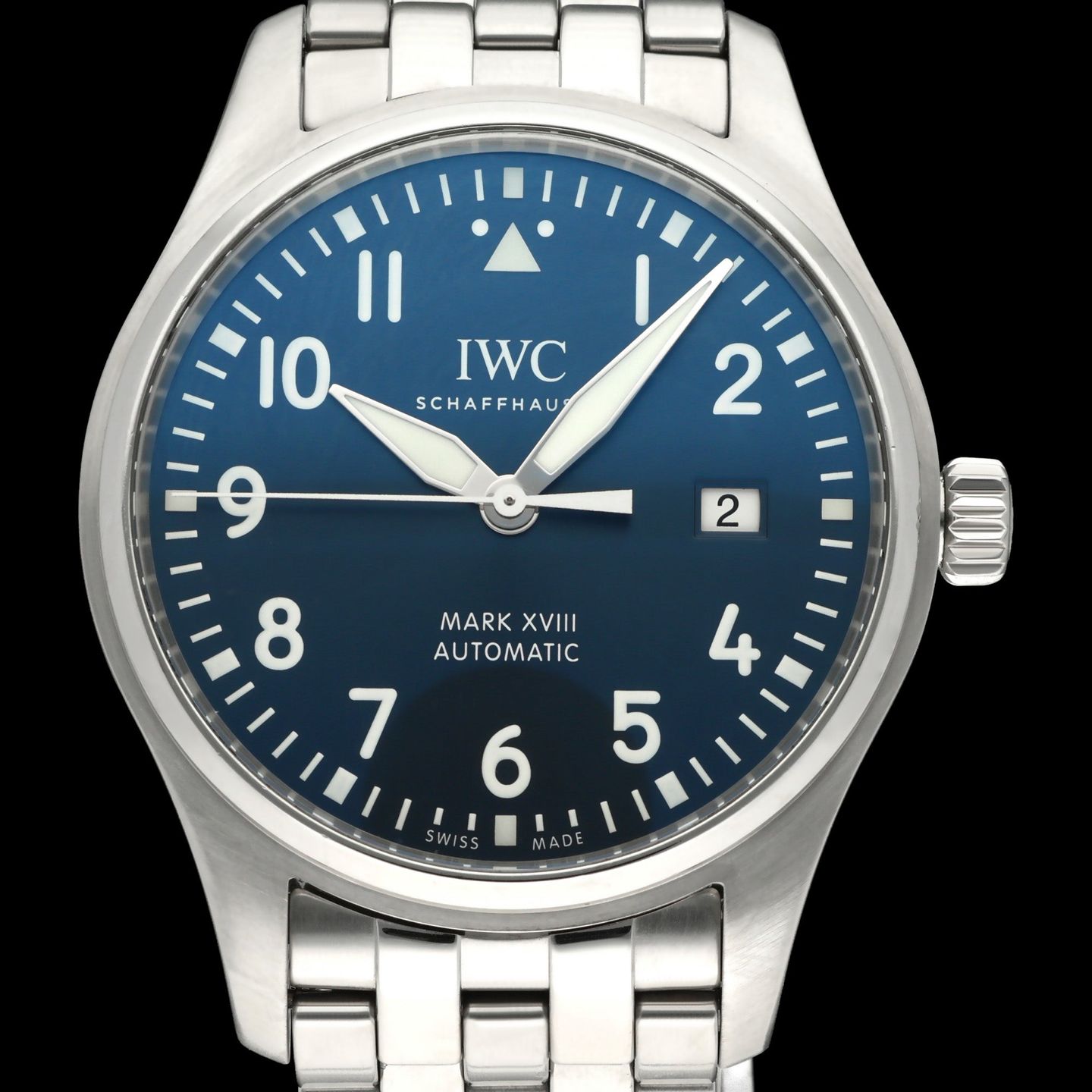 IWC Pilot Mark IW327016 (2021) - Blue dial 40 mm Steel case (1/8)
