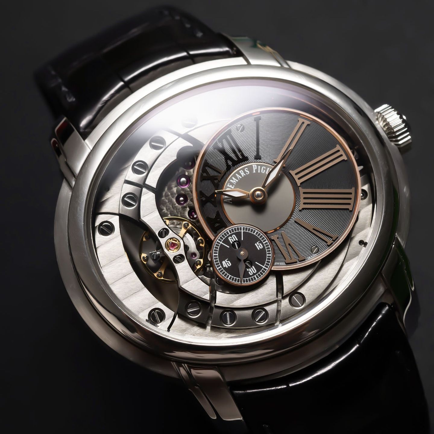 Audemars Piguet Millenary 4101 15350ST.OO.D002CR.01 (2012) - Black dial 47 mm Steel case (3/8)