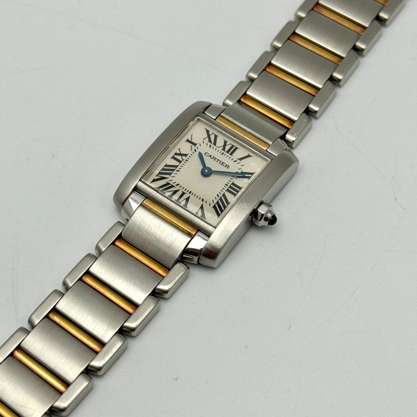 Cartier Tank Française 2384 (Unknown (random serial)) - White dial 25 mm Steel case (5/10)