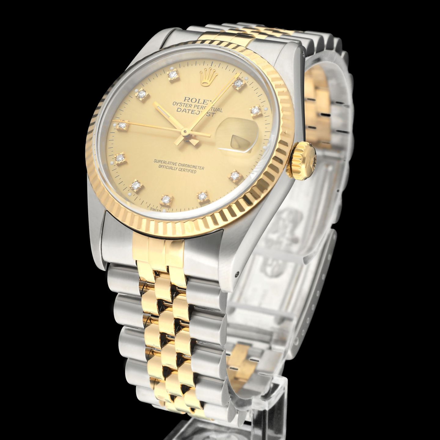 Rolex Datejust 36 16233G (1991) - Champagne dial 36 mm Gold/Steel case (2/8)