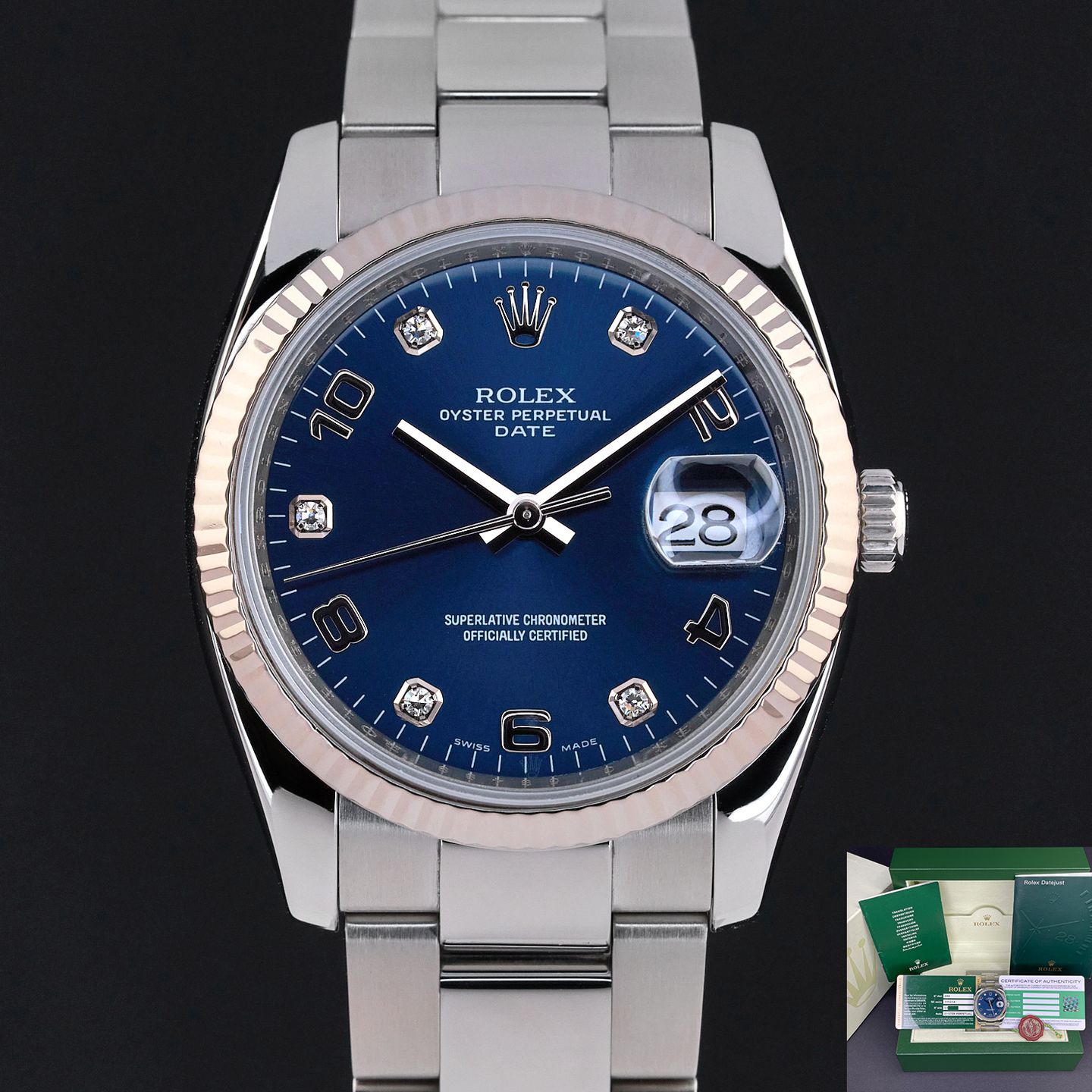 Rolex Oyster Perpetual Date 115234 (2010) - 34mm Staal (1/7)