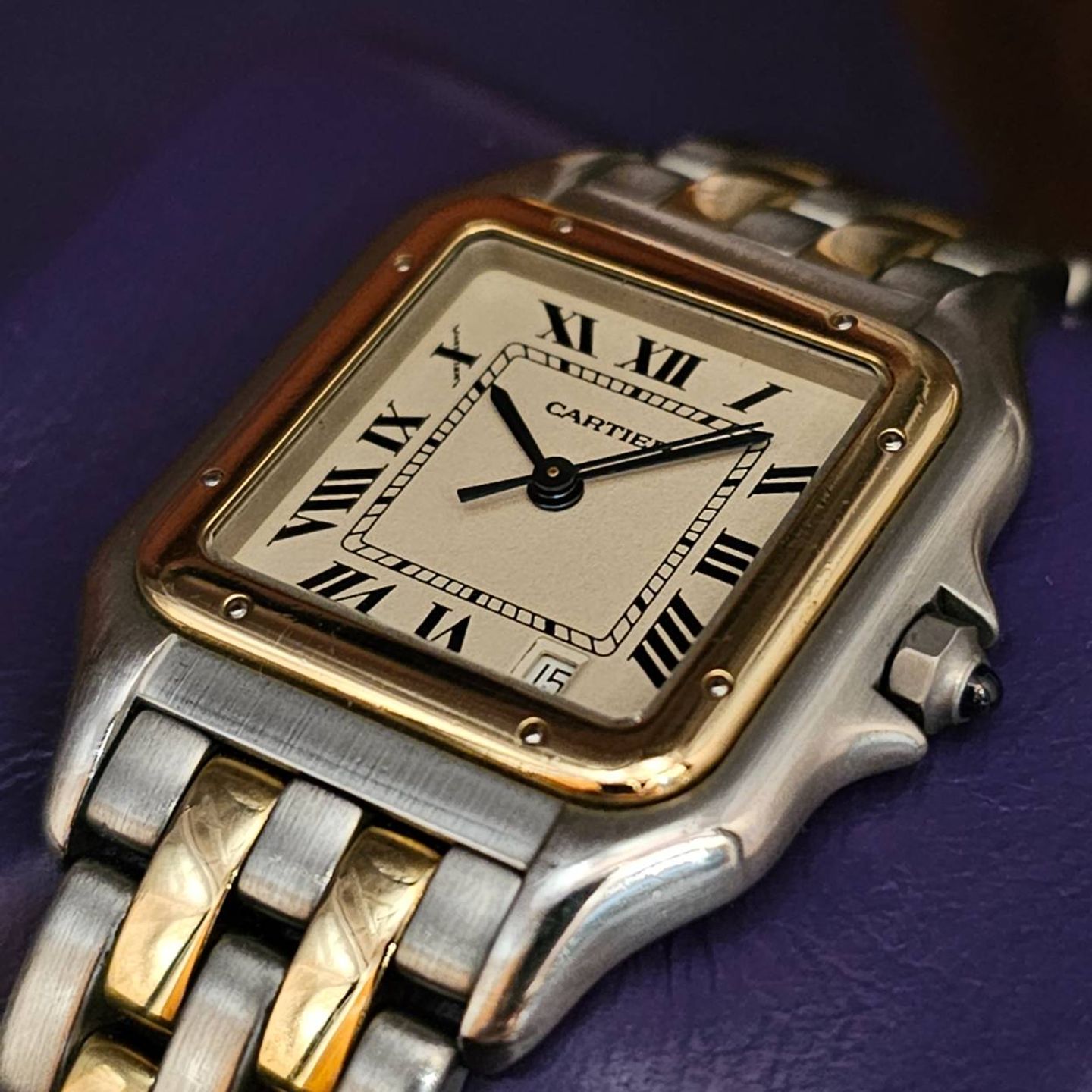 Cartier Panthère 187949 (1994) - White dial 27 mm Gold/Steel case (2/5)