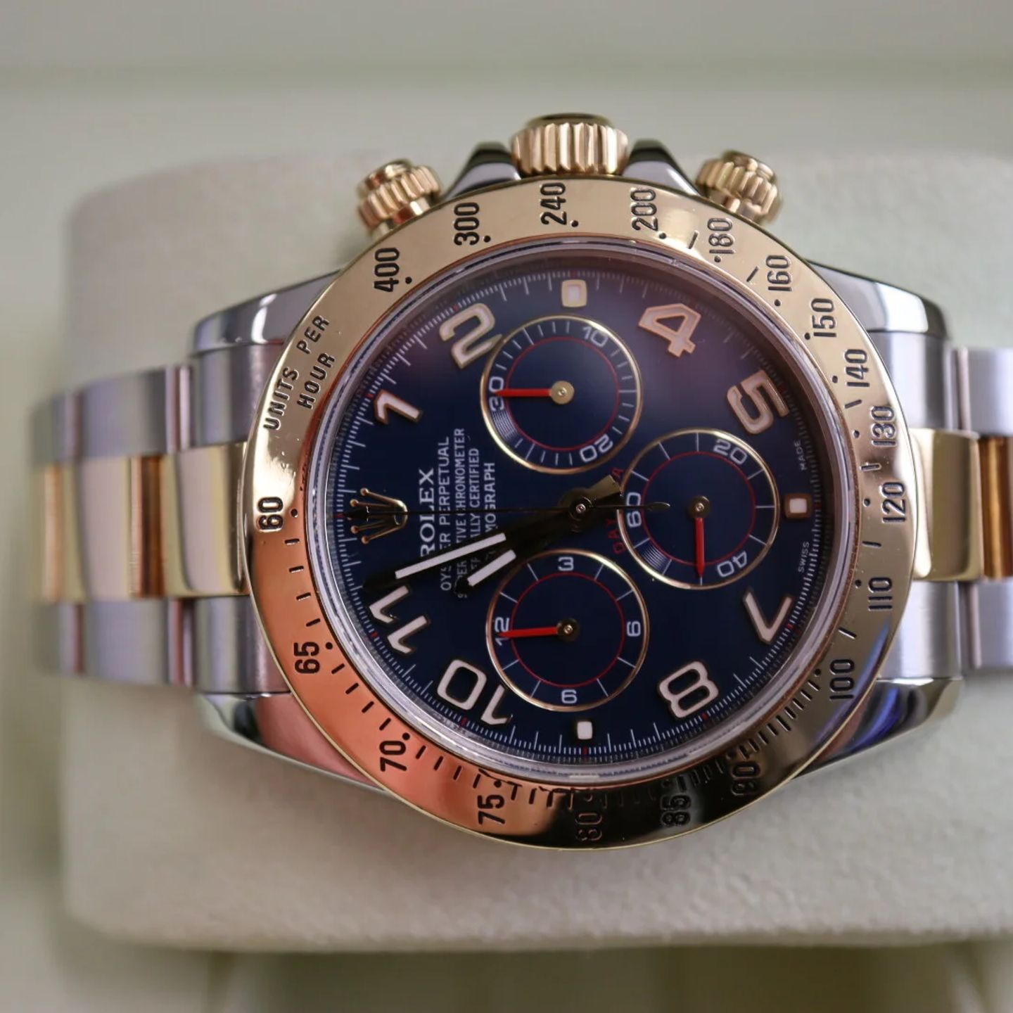 Rolex Daytona 116523 (2011) - Blue dial 40 mm Gold/Steel case (1/6)