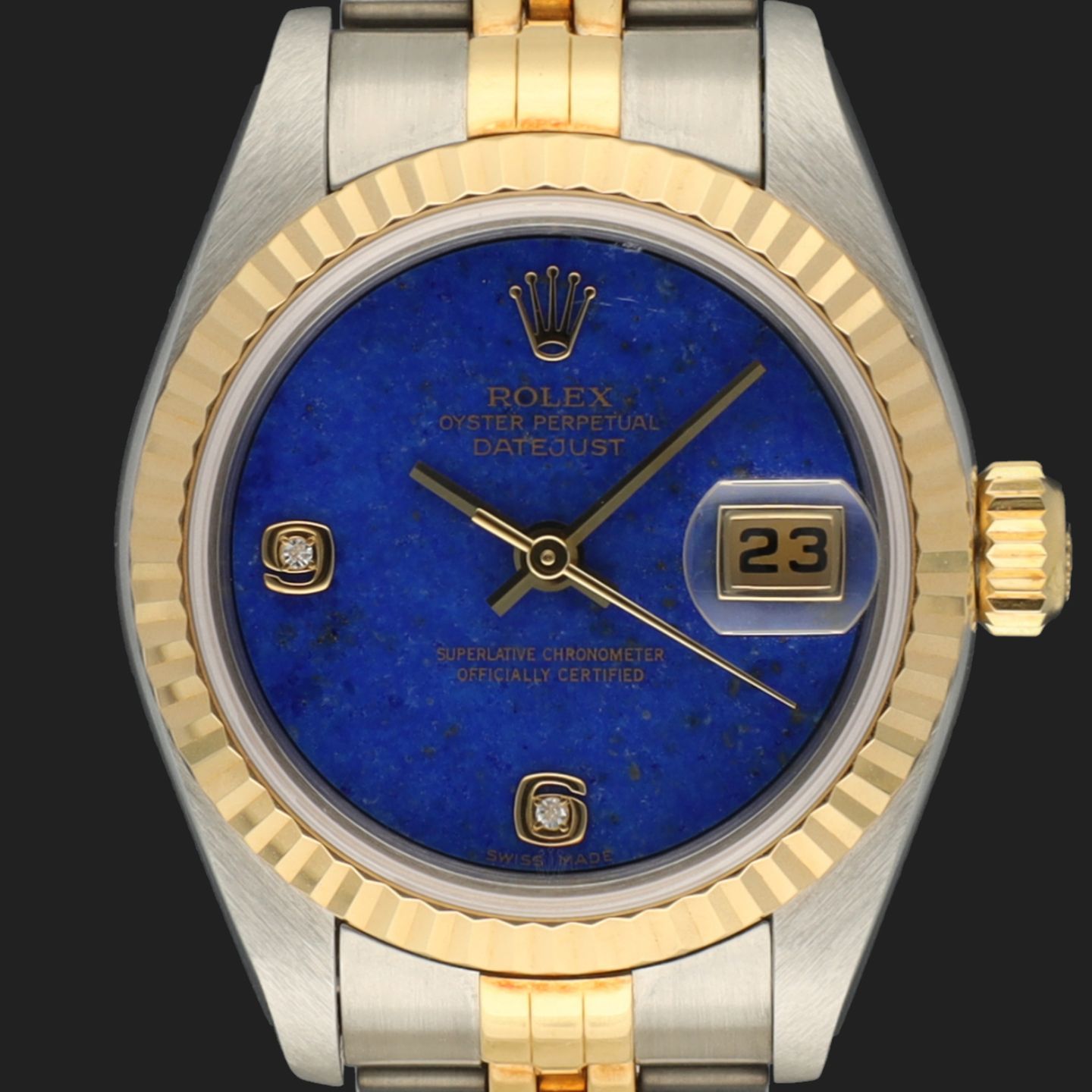 Rolex Lady-Datejust 79173 (2005) - Blue dial 26 mm Gold/Steel case (2/8)