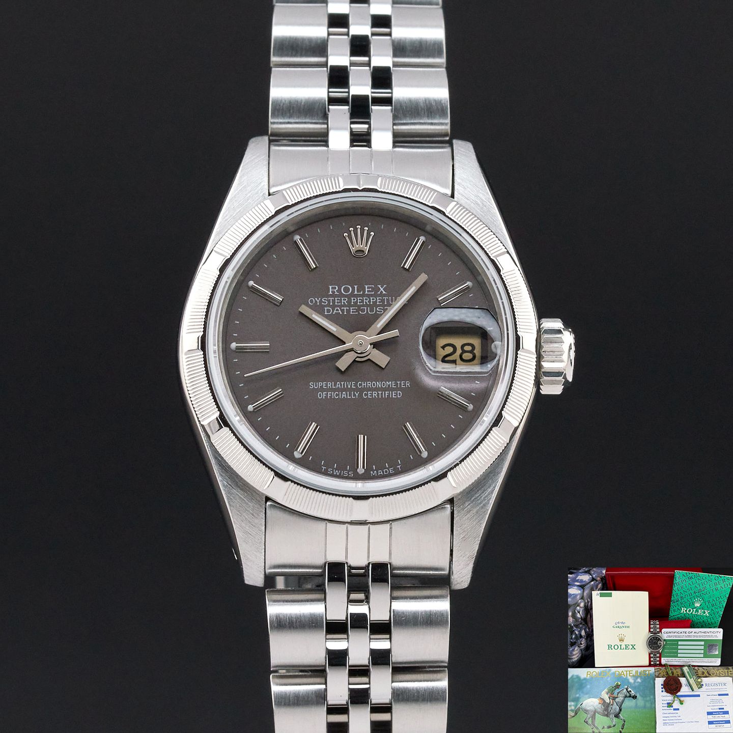 Rolex Oyster Perpetual Lady Date 69190 (1984) - 26 mm Steel case (1/8)