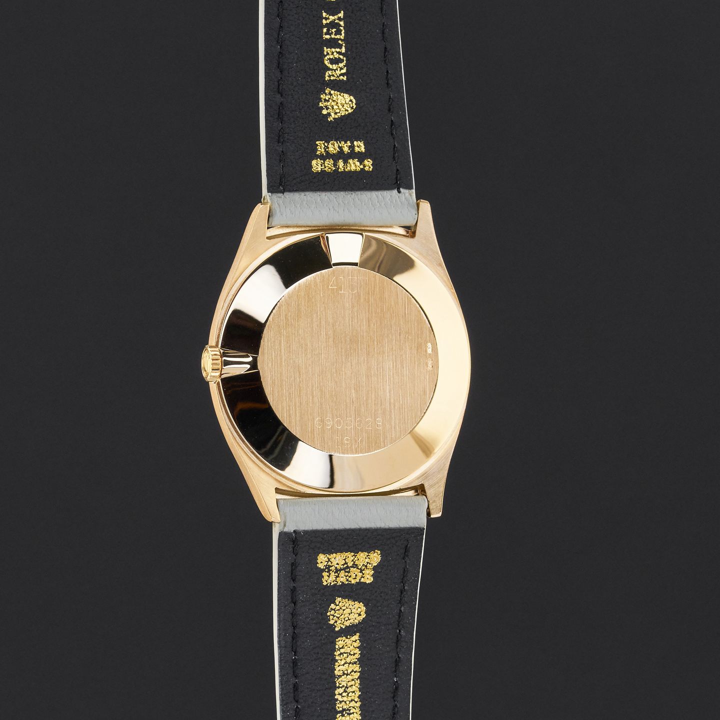 Rolex Cellini 4133 (1981) - Blue dial 31 mm Yellow Gold case (7/8)