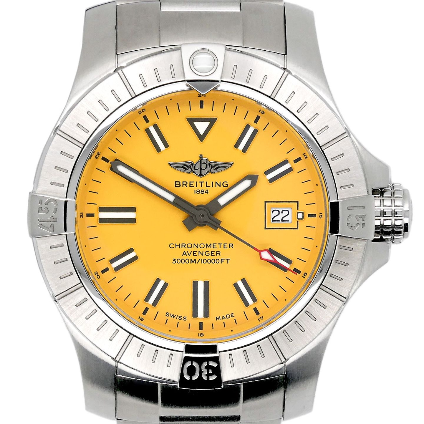 Breitling Avenger A17319101I1A1 (2021) - Geel wijzerplaat 45mm Staal (1/5)