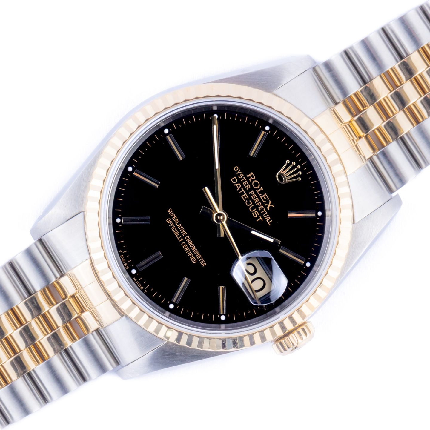 Rolex Datejust 36 16233 (1990) - Black dial 36 mm Gold/Steel case (1/8)