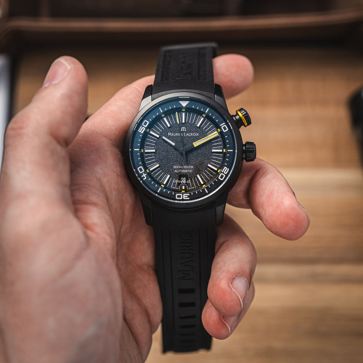 Maurice Lacroix Pontos S Diver PT6248-DLB00-330-2 (2024) - Zwart wijzerplaat 42mm Staal (3/8)