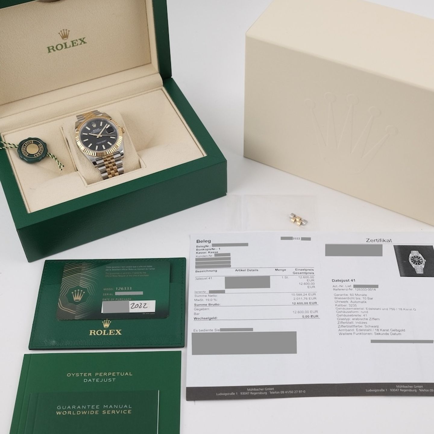 Rolex Datejust 41 126333 (2022) - 41mm Goud/Staal (8/8)