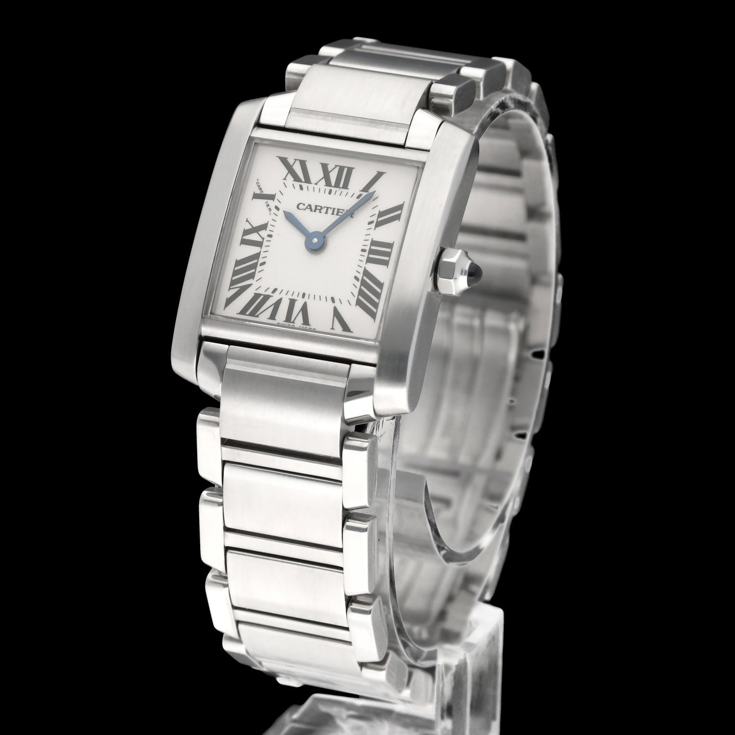 Cartier Tank Française 2384 (2006) - White dial 20 mm Steel case (2/8)