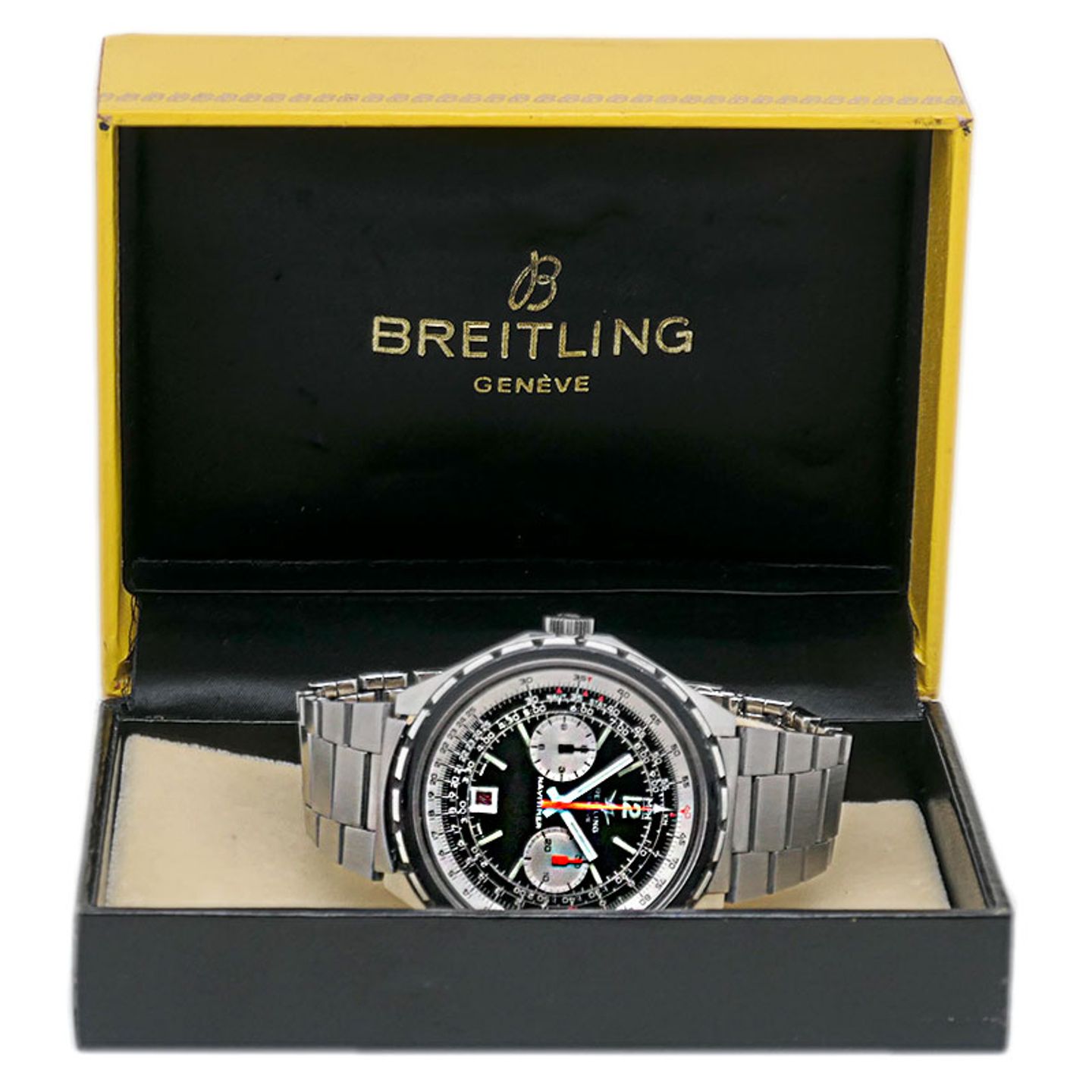 Breitling Chrono-Matic 1806 (1977) - Zwart wijzerplaat 49mm Staal (7/7)