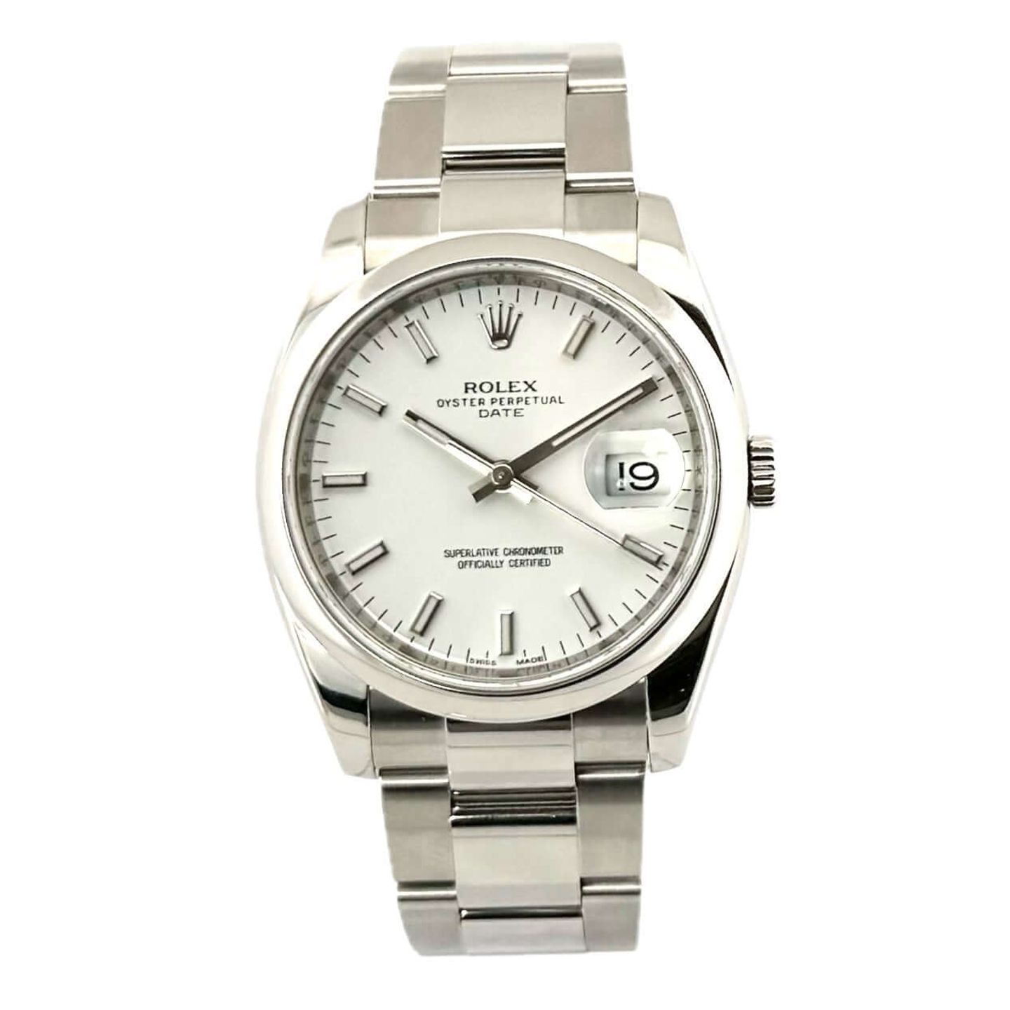 Rolex Oyster Perpetual Date 115200 (2014) - White dial 34 mm Steel case (2/8)