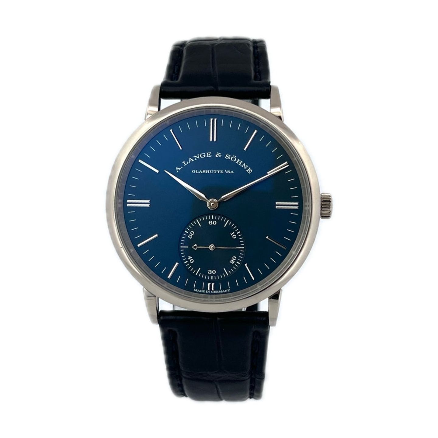 A. Lange & Söhne Saxonia 380.028 (2022) - Blauw wijzerplaat 39mm Witgoud (1/7)