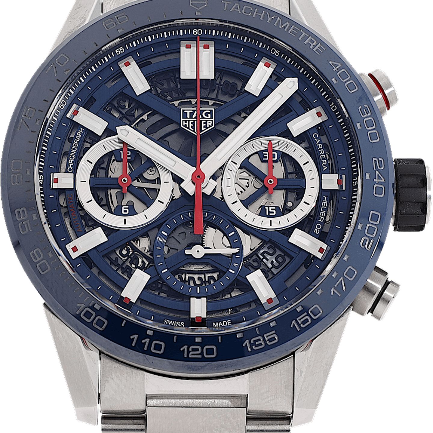 TAG Heuer Carrera Heuer-02T CBG2A11.BA0654 (Unknown (random serial)) - Blue dial 45 mm Steel case (2/2)