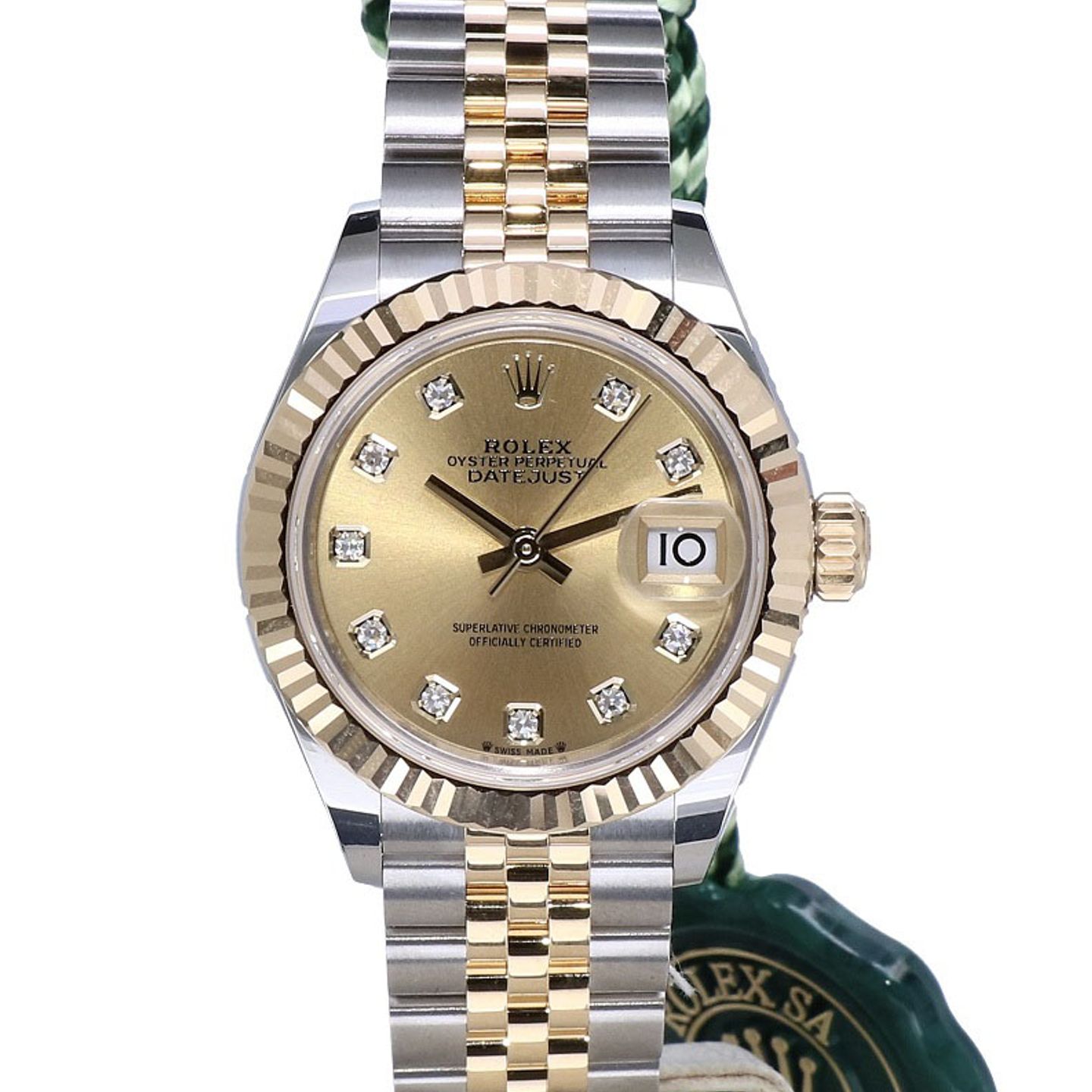 Rolex Lady-Datejust 279173 (2023) - Champagne wijzerplaat 28mm Goud/Staal (3/7)