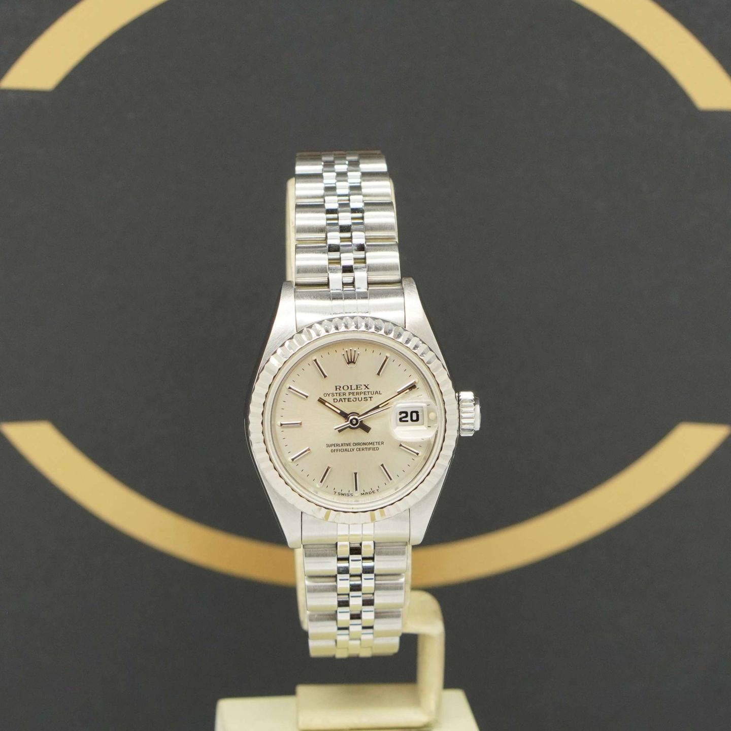 Rolex Lady-Datejust 69174 (1997) - Zilver wijzerplaat 26mm Staal (1/7)