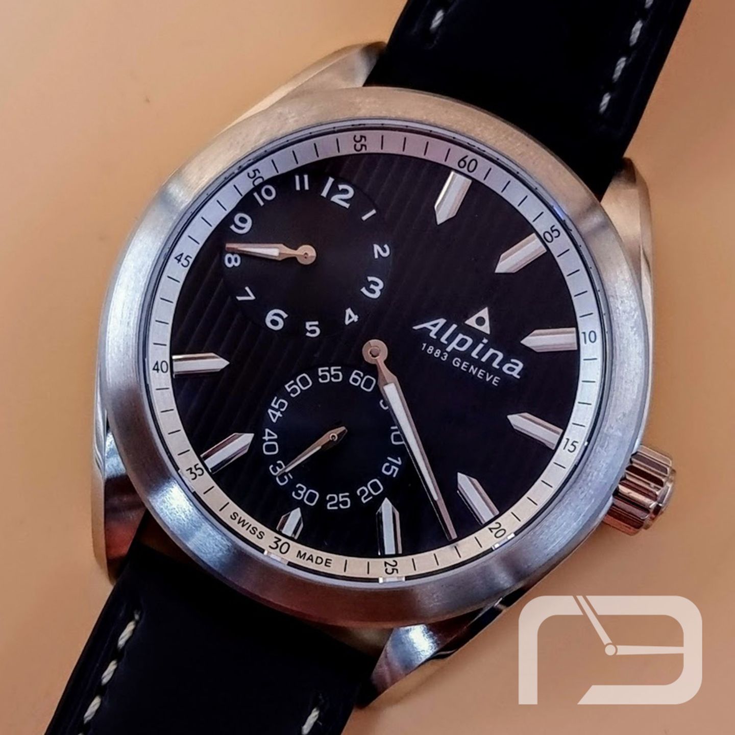 Alpina Alpiner AL-650BBS5E6 (2024) - Black dial 45 mm Steel case (1/8)