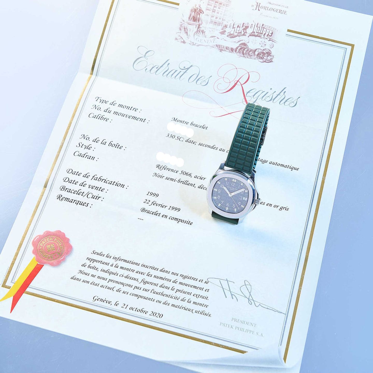 Patek Philippe Aquanaut 5066A-001 (1999) - Black dial 36 mm Steel case (7/7)