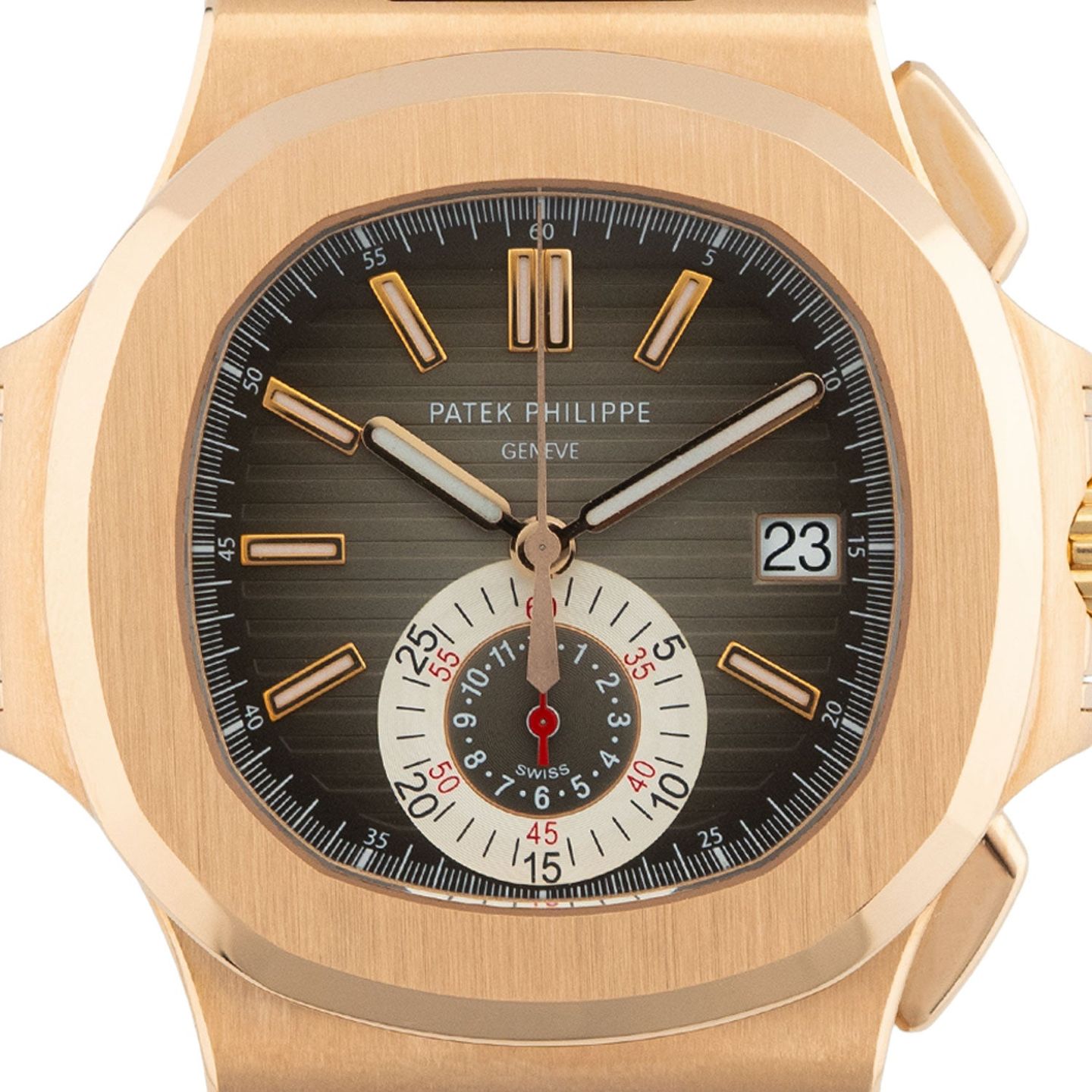 Patek Philippe Nautilus 5980R-001 (2011) - Brown dial 41 mm Rose Gold case (2/7)