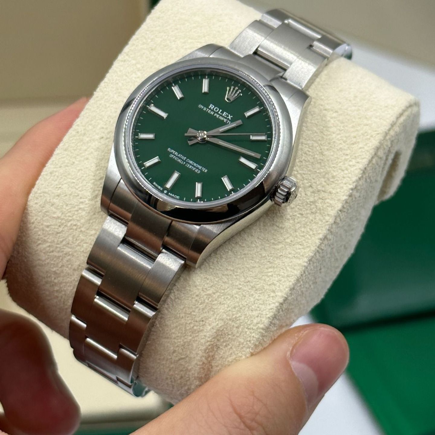 Rolex Oyster Perpetual 31 277200 (2022) - Green dial 31 mm Steel case (8/8)