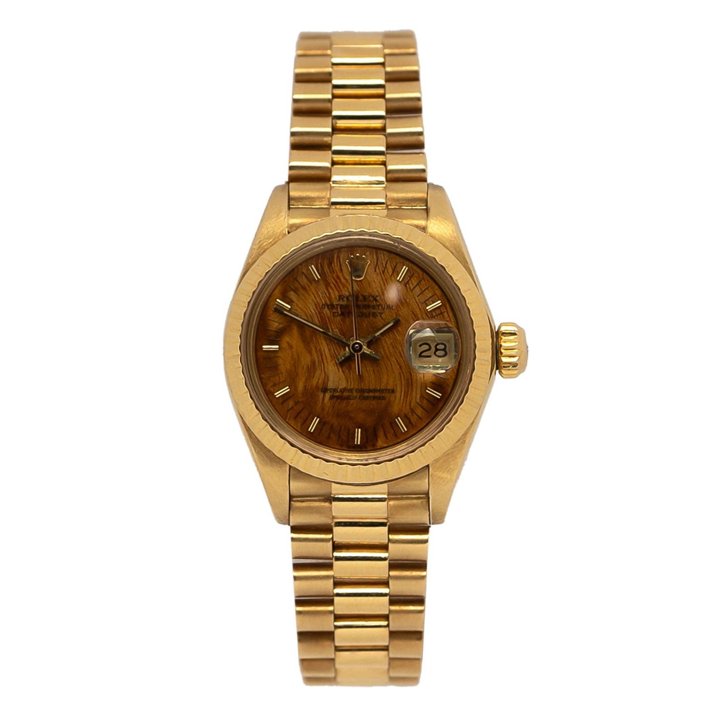 Rolex Lady-Datejust 6917 (1980) - Brown dial 26 mm Yellow Gold case (1/4)