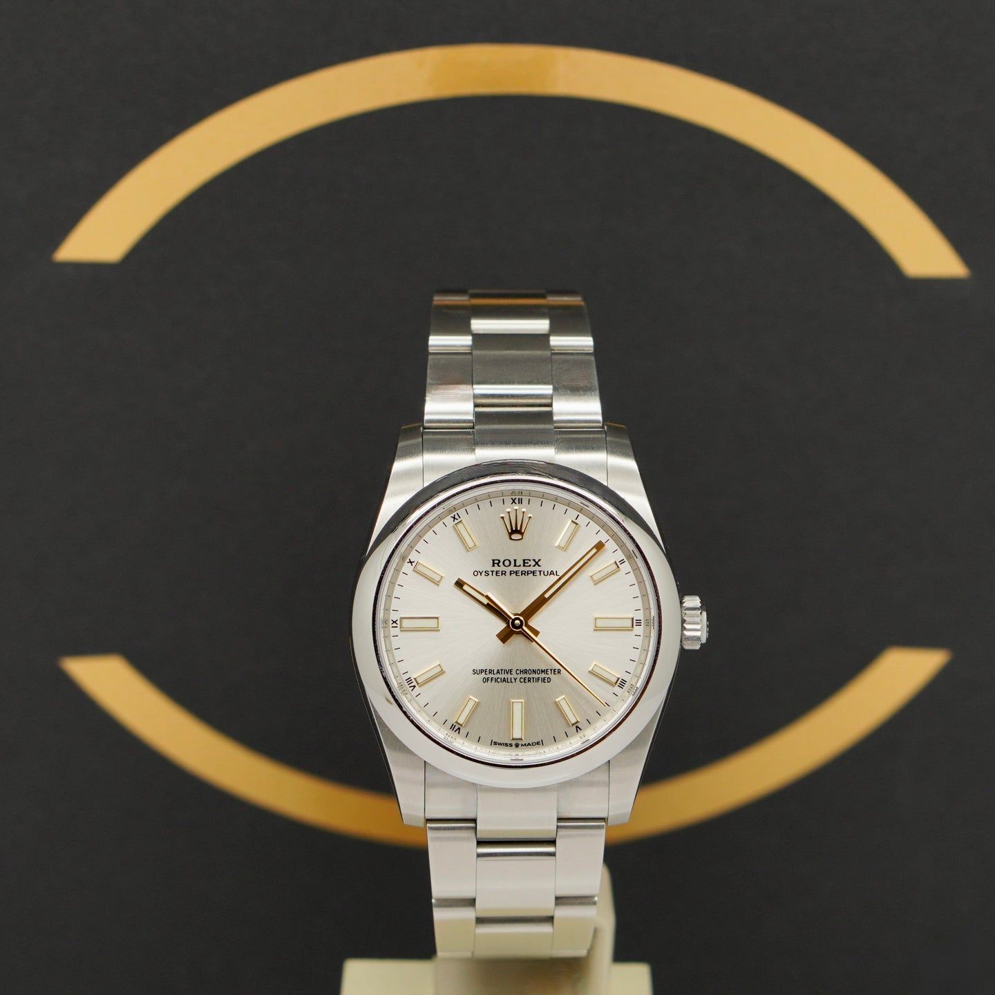 Rolex Oyster Perpetual 34 124200 (2022) - Zilver wijzerplaat 34mm Staal (1/7)