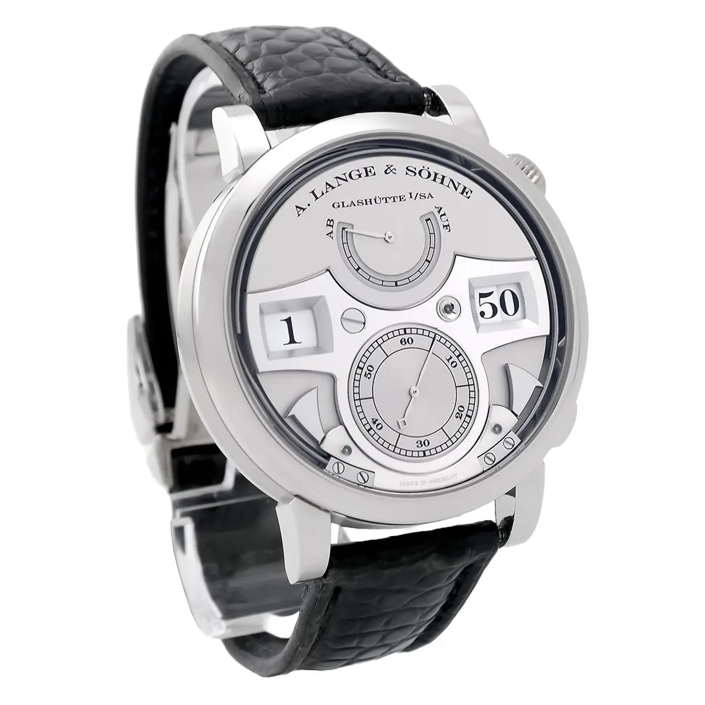 A. Lange & Söhne Zeitwerk 145.025 (2012) - Silver dial 44 mm Platinum case (3/8)